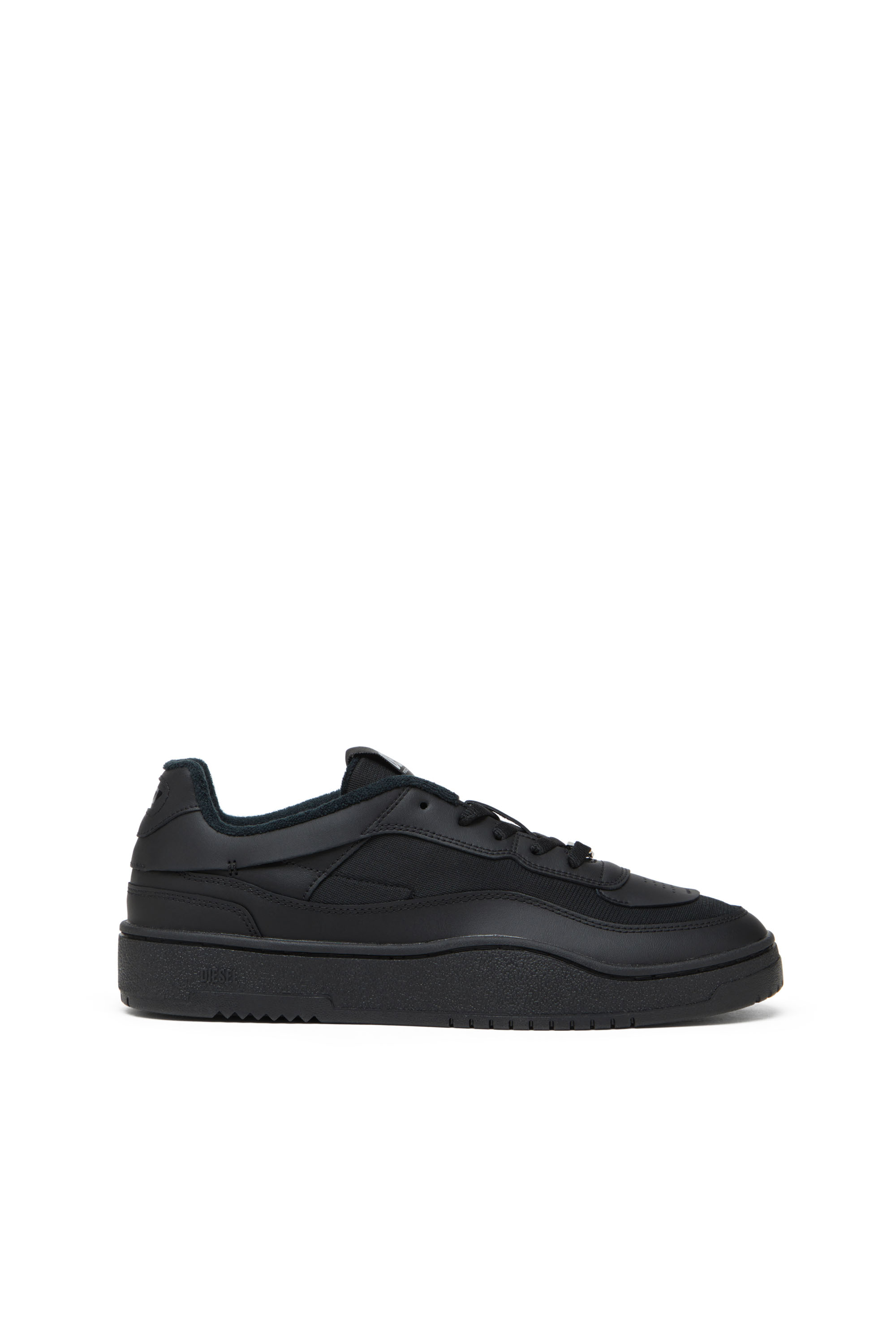 Diesel - S-OVAL SKATE LOW, Herren Sneakers aus Leder mit Einsatz aus Stoff in Schwarz - 1