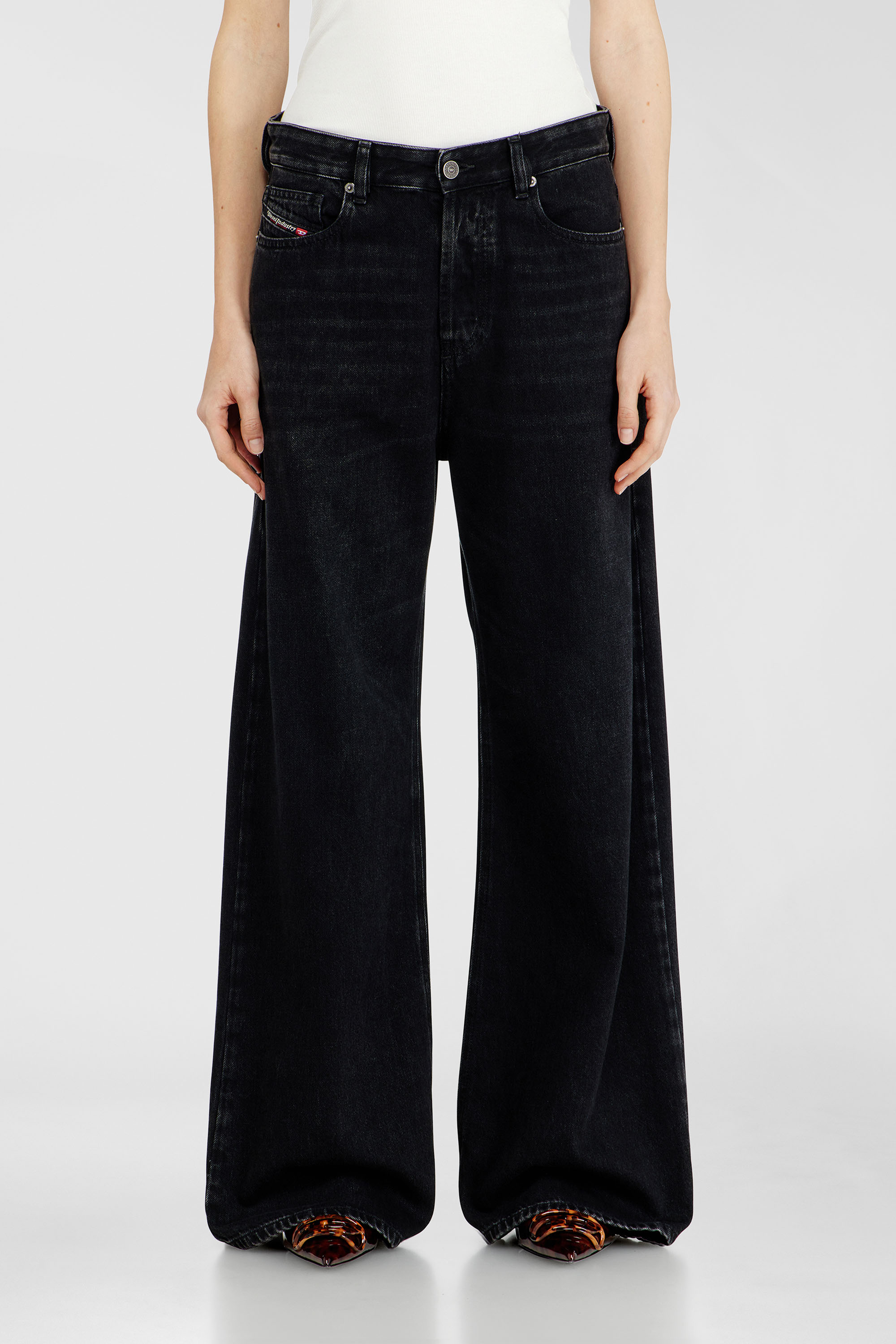 Diesel - Unisex Relaxed Jeans 1996 D-Sire 09P09, Schwarz/Dunkelgrau - 2