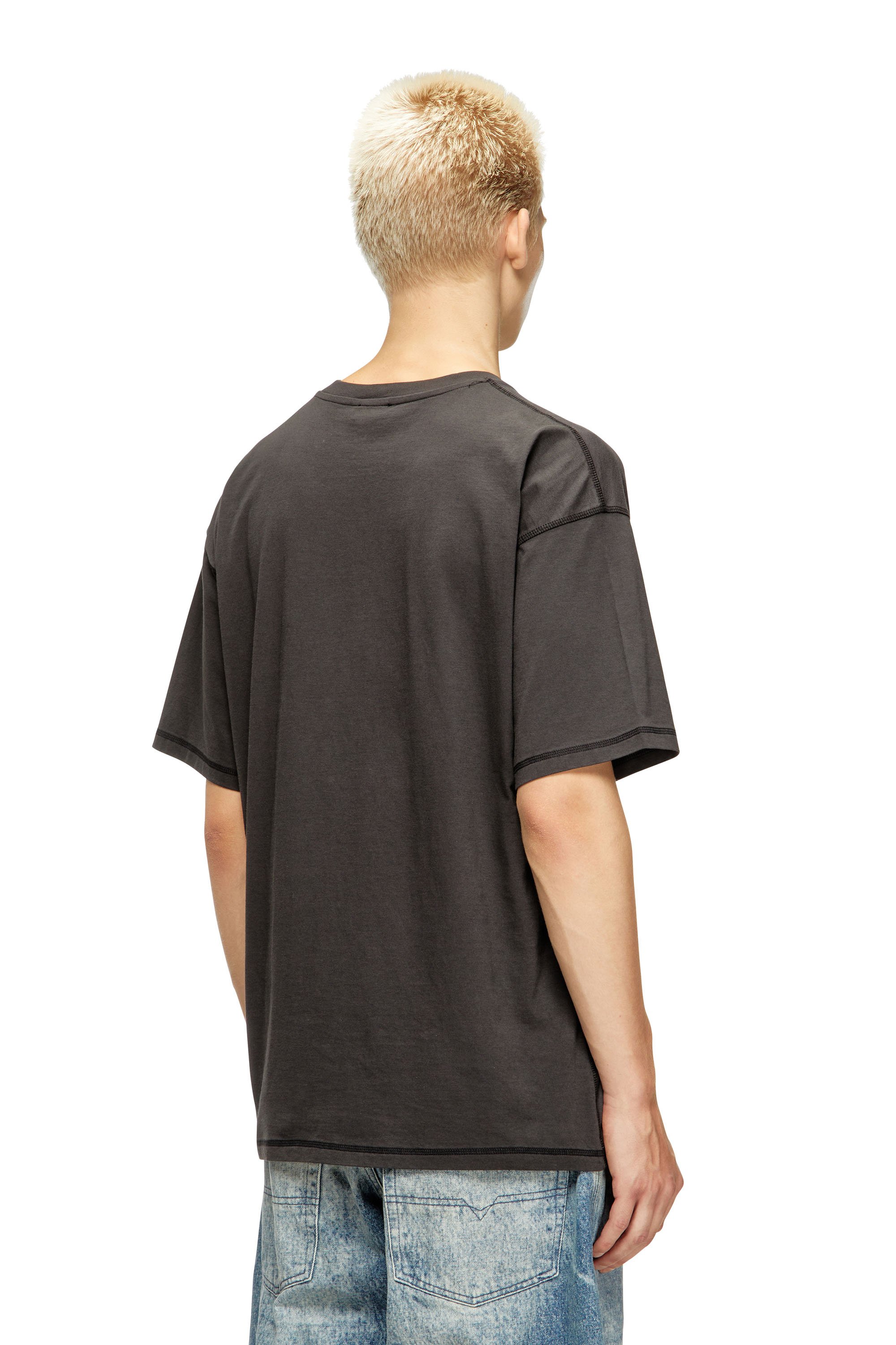 Diesel - T-LEONARD-IHBJ, Herren T-Shirt mit Graffiti-Print in Dunkelgrau - 4