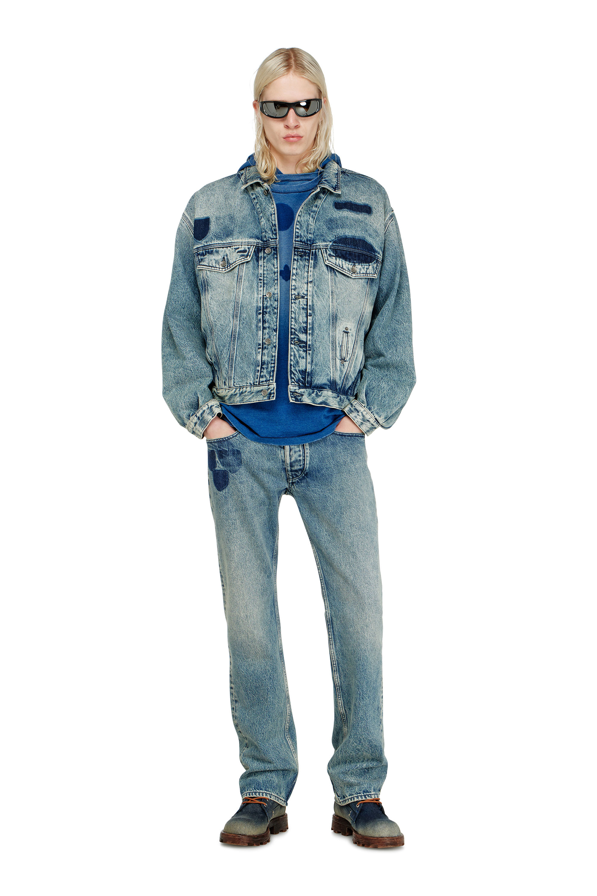 Diesel - T-NOX, Herren T-shirt mit patches mit schatteneffekt in null - 1