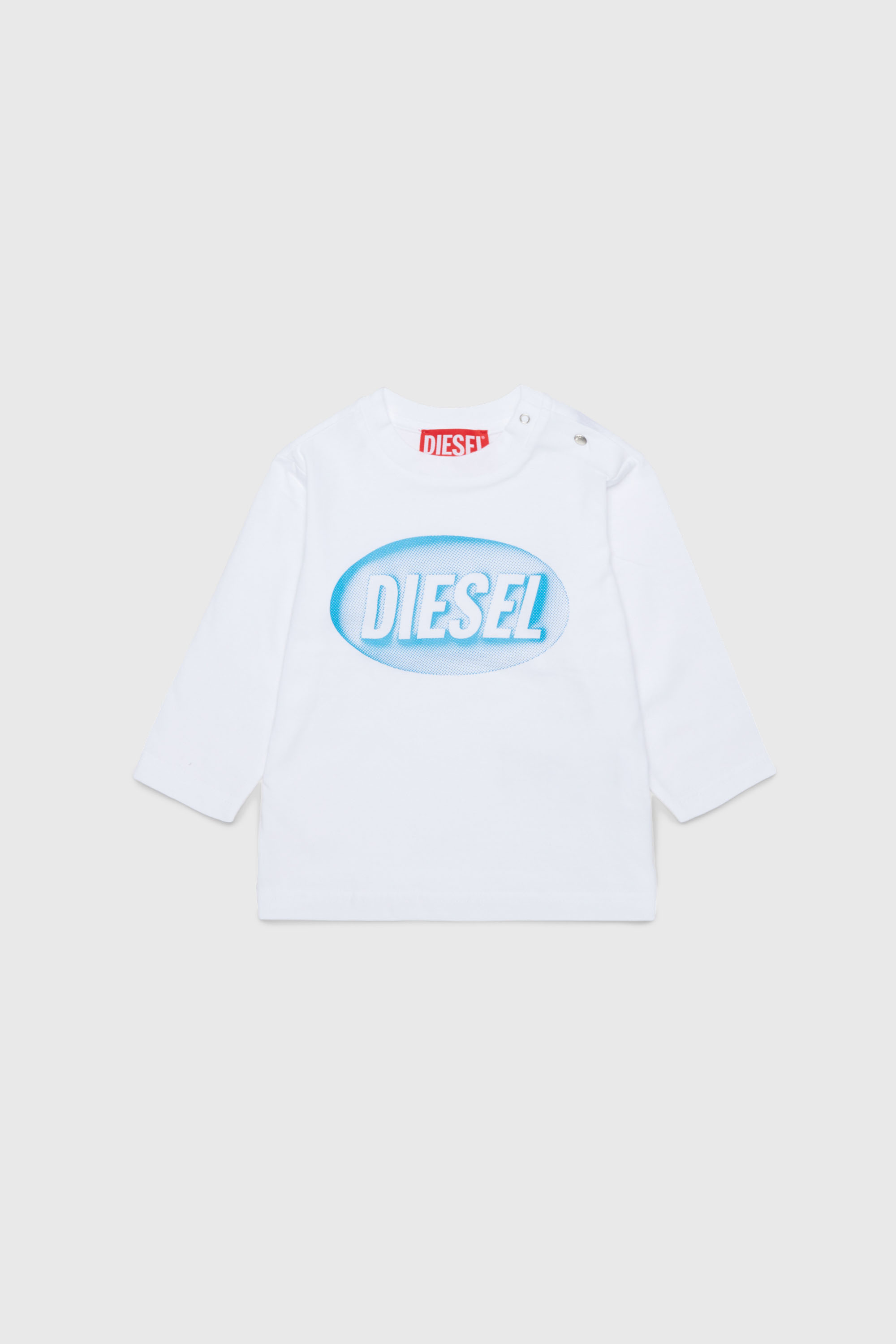 Diesel - TELMB, Herren T-Shirt aus Baumwolle mit Logo-Print in Wei&szlig; - 1