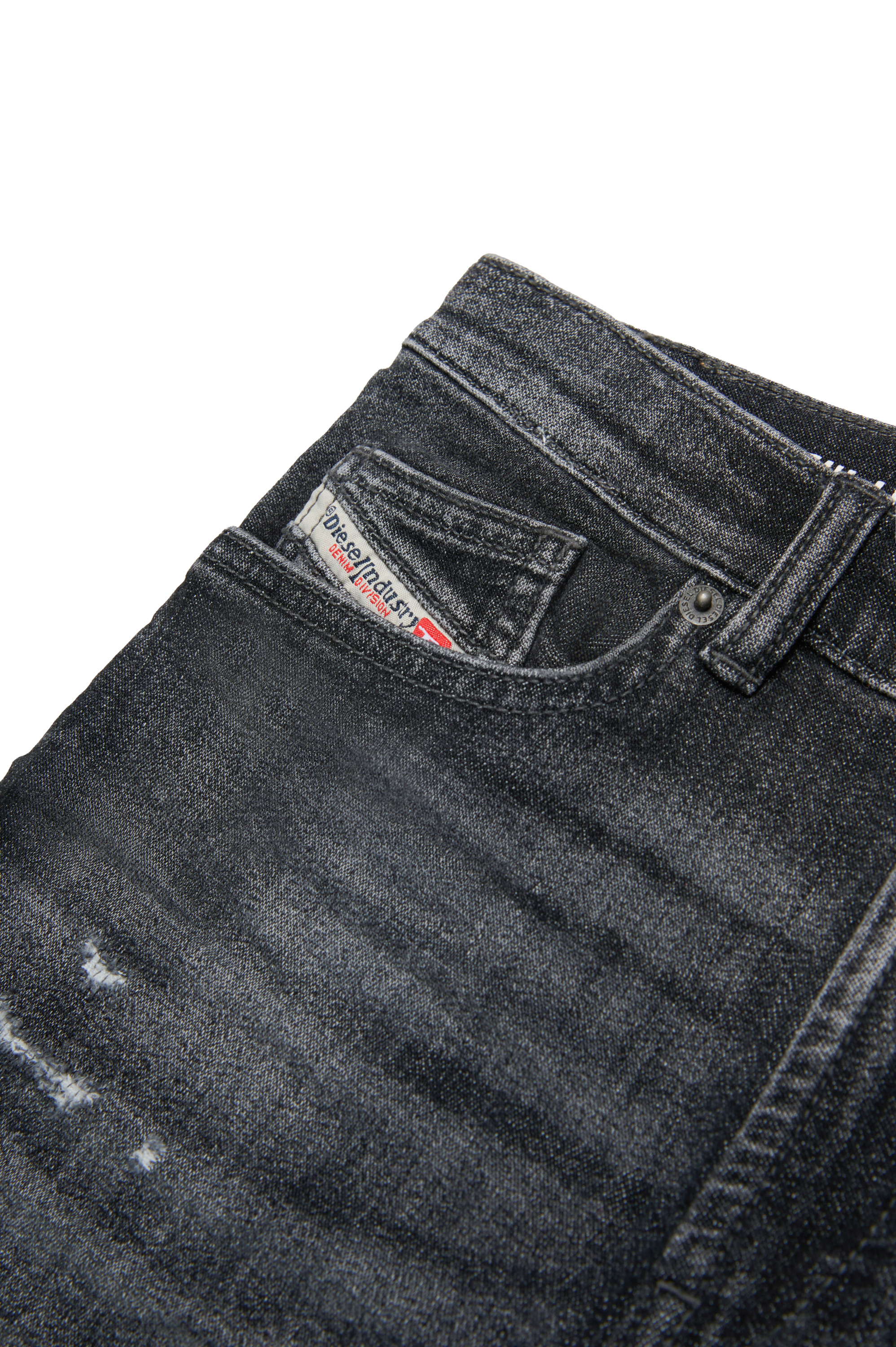 Diesel - D-MACS-SH-J JJJ, Herren Bermuda aus JoggJeans mit Umschlag in Schwarz - 4