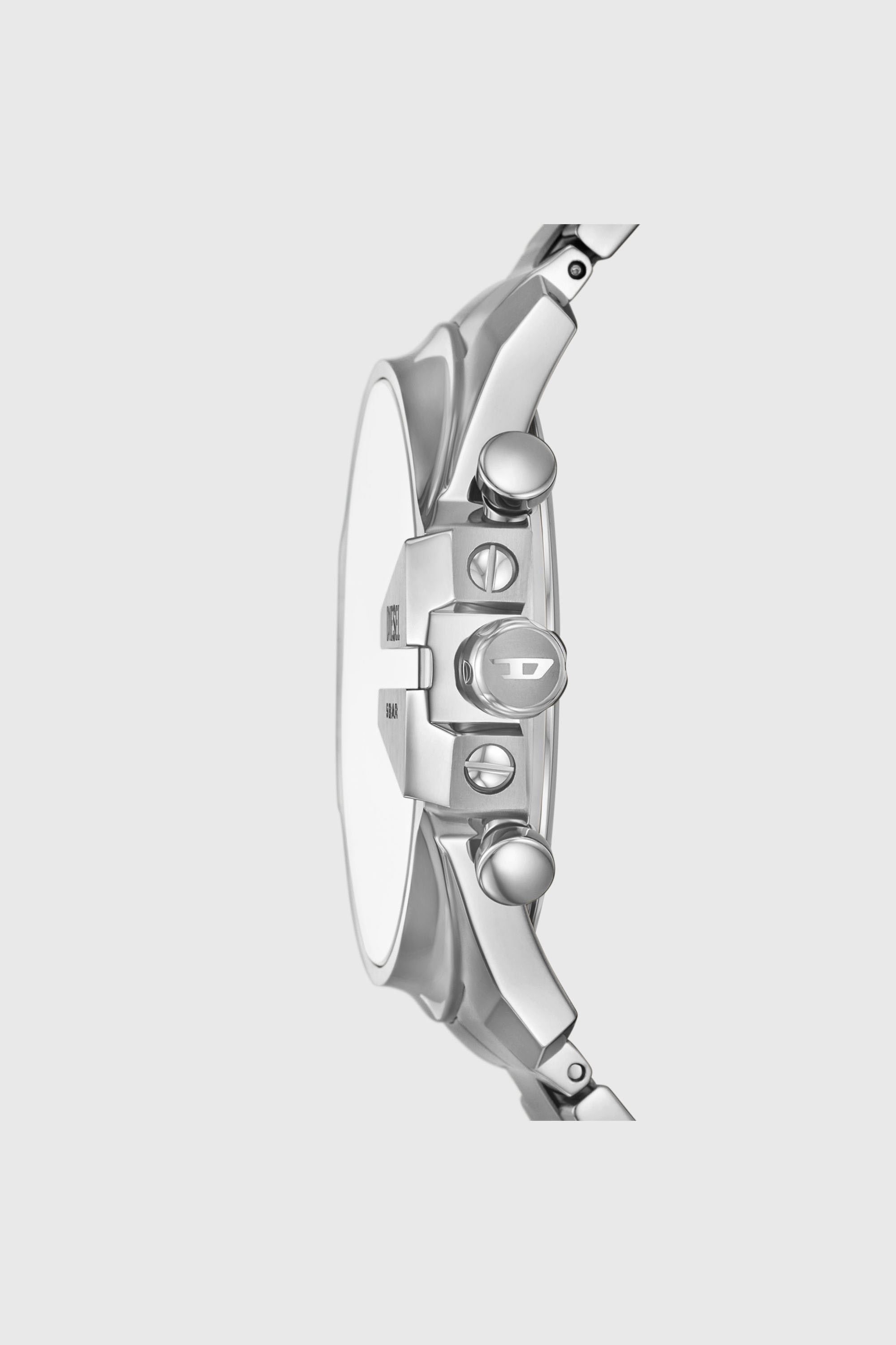 Diesel - DZ4686 WATCH, Herren Mega Chief Slim Armbanduhr aus Edelstahl in Silber - 3