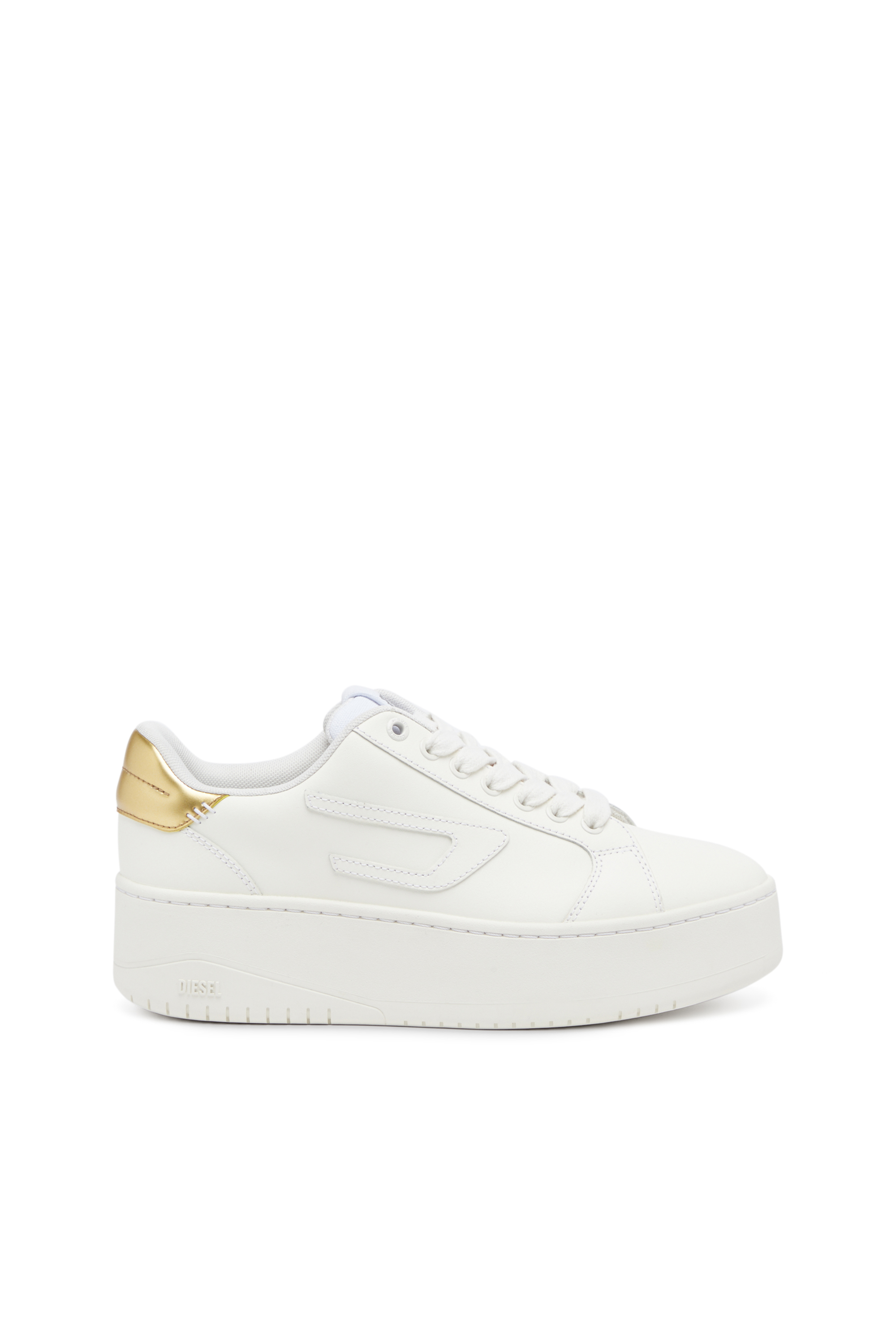 Diesel - S-ATHENE BOLD W, Damen S-Athene Bold-Low Top-Sneakers mit Flatform-Sohle in Gold/Wei&szlig; - 1