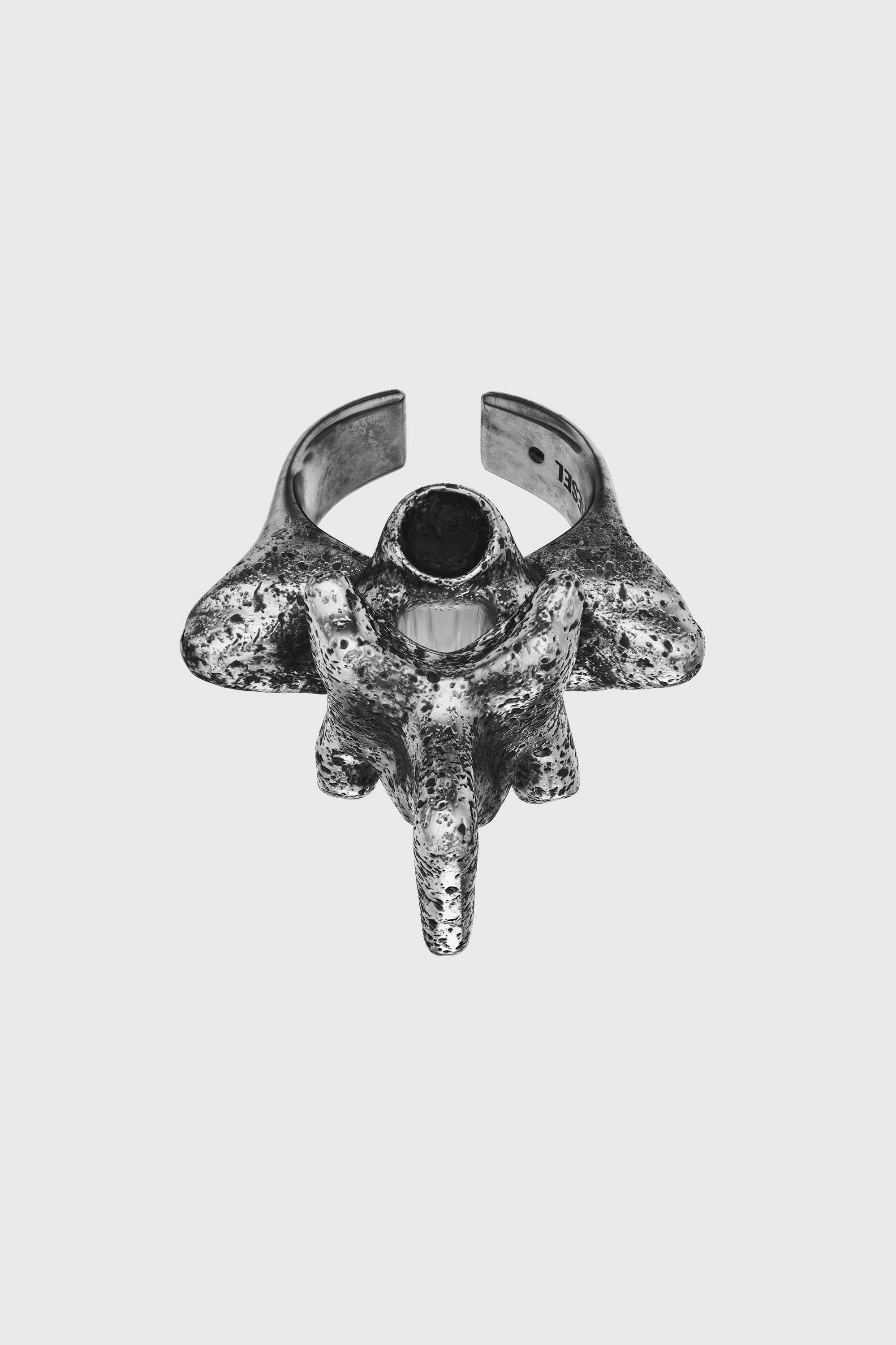Diesel - DX1708040 JEWELLERY, Unisex Ring mit silberfarbenem Mittelst&uuml;ck in Dunkelgrau - 2