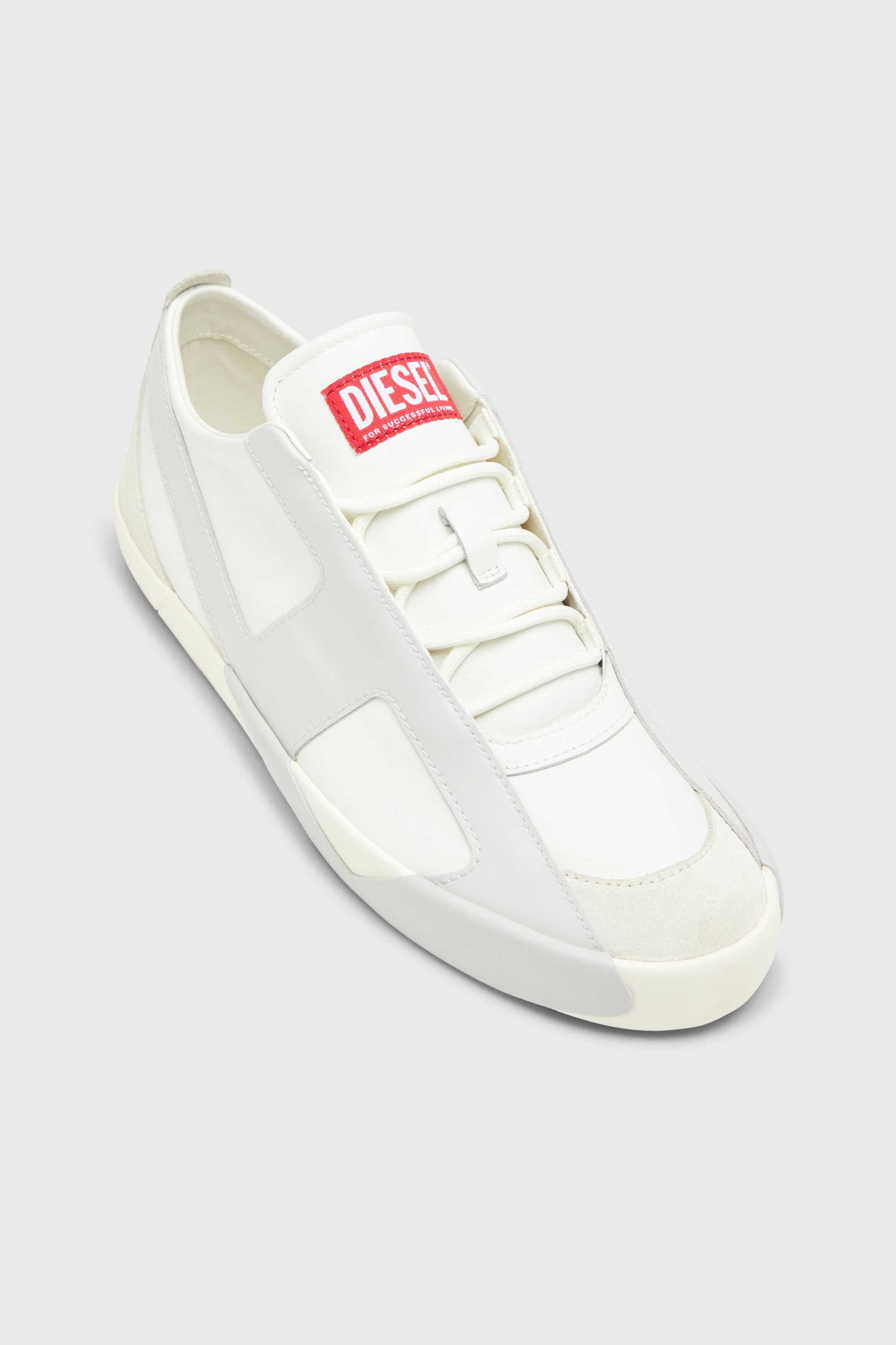 Diesel - S-SLANTE-D LOW, Herren S-Slante-D-Sneaker aus Wildleder und Leder mit D-Logo in Weiss/Grau - 6