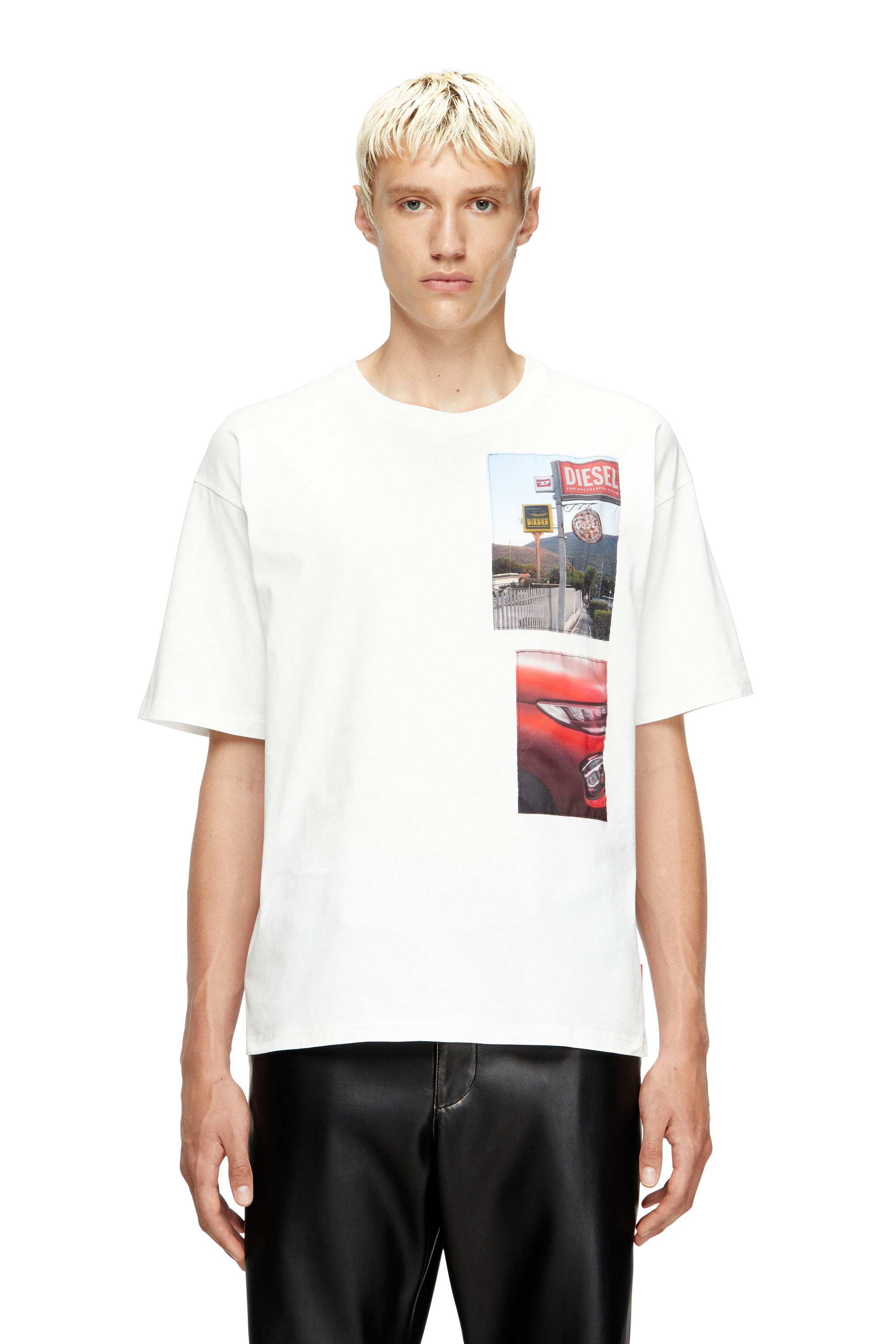 Diesel - T-BOXT-T3, Man's T-shirt with logo photo patches in White - 1