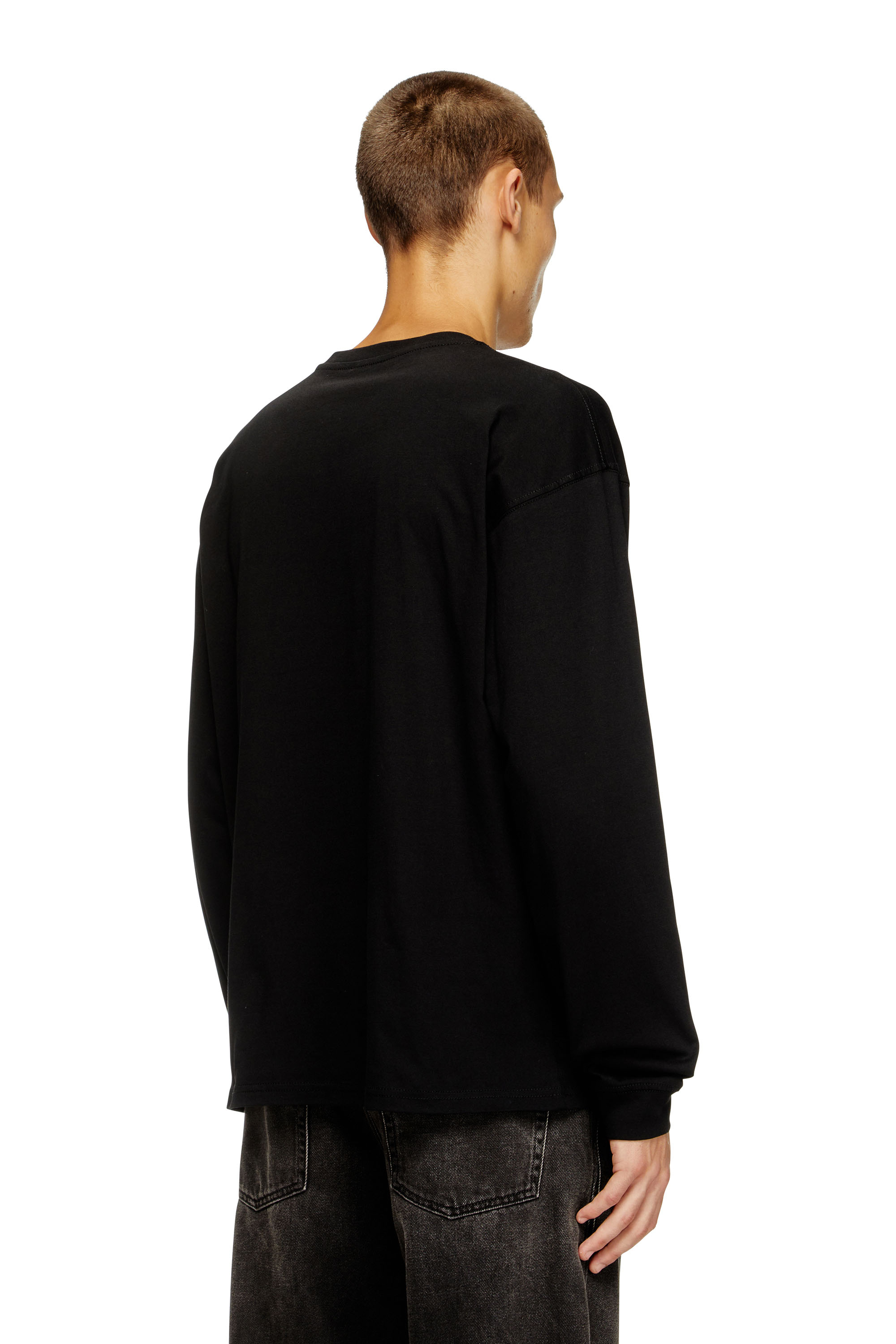 Diesel - T-BOXT-LS-D, Unisex Langarm-T-Shirt mit D-Patch in Schwarz - 4