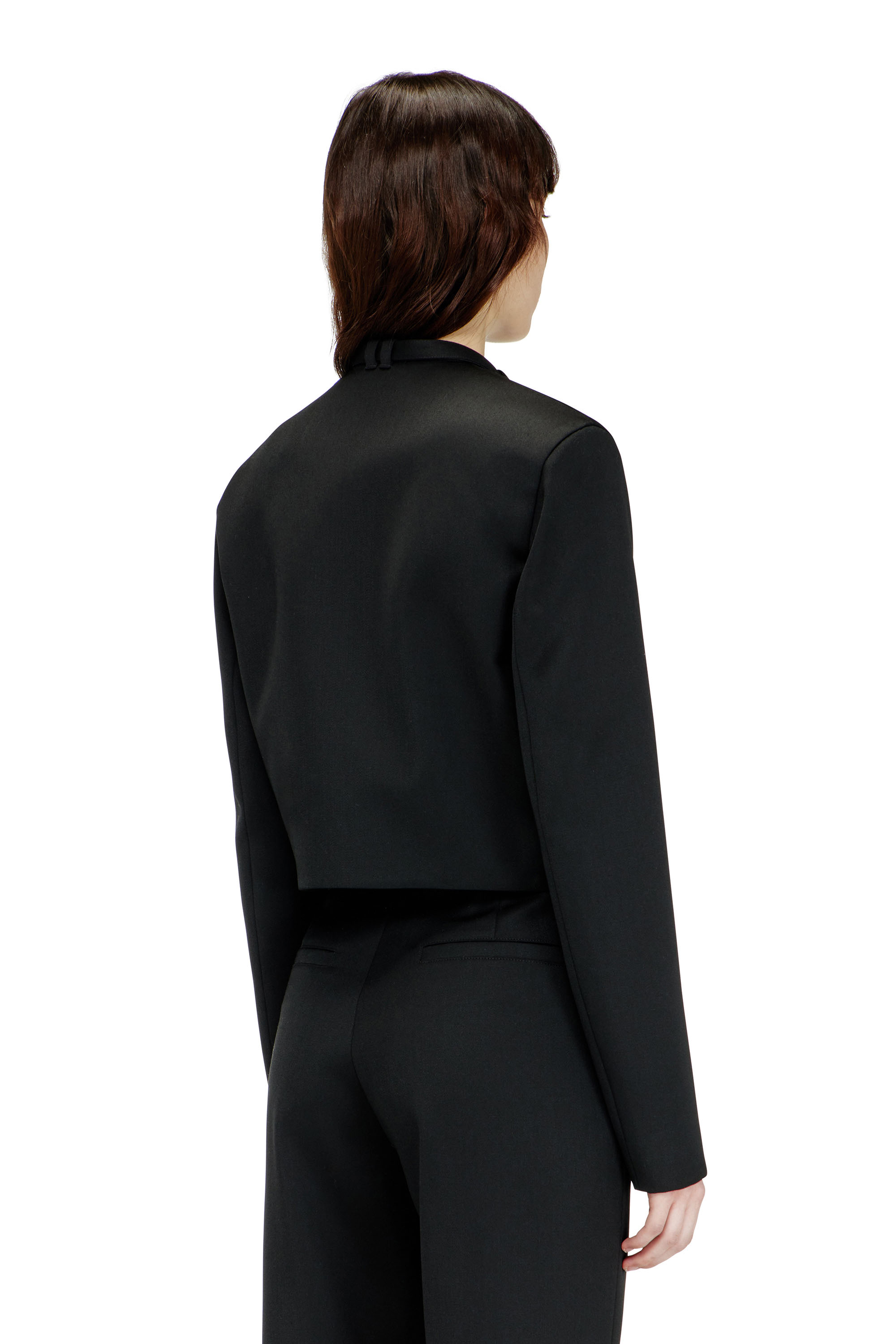 Diesel - G-HAVOC-1, Damen Ma&szlig;geschneiderte Jacke mit Biker-Kragenriemen in Schwarz - 4