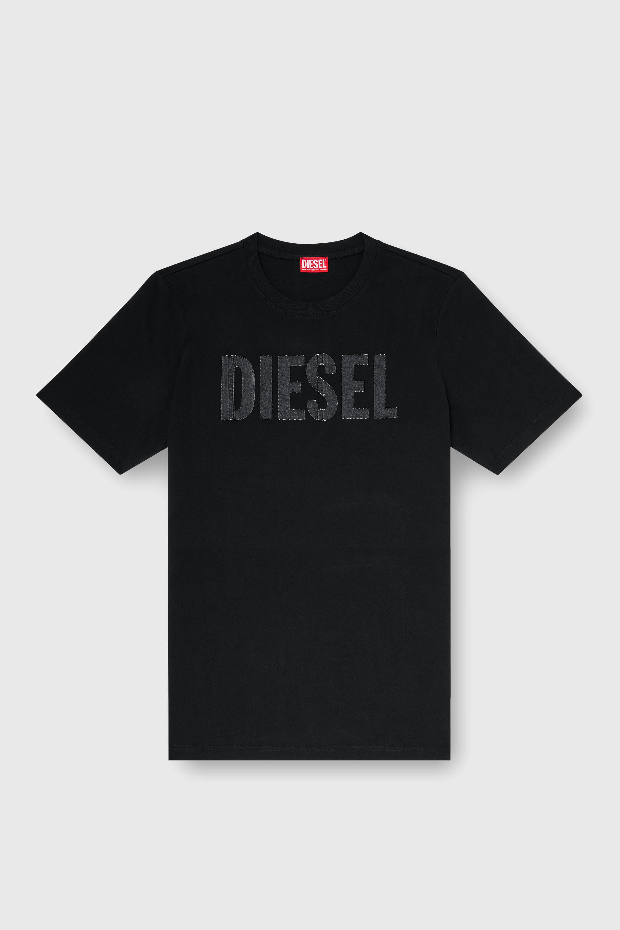 Diesel - T-JUST-APP-T92, Herren T-Shirt aus Baumwolle mit tonalem Diesel-Logoprint in Schwarz - 2