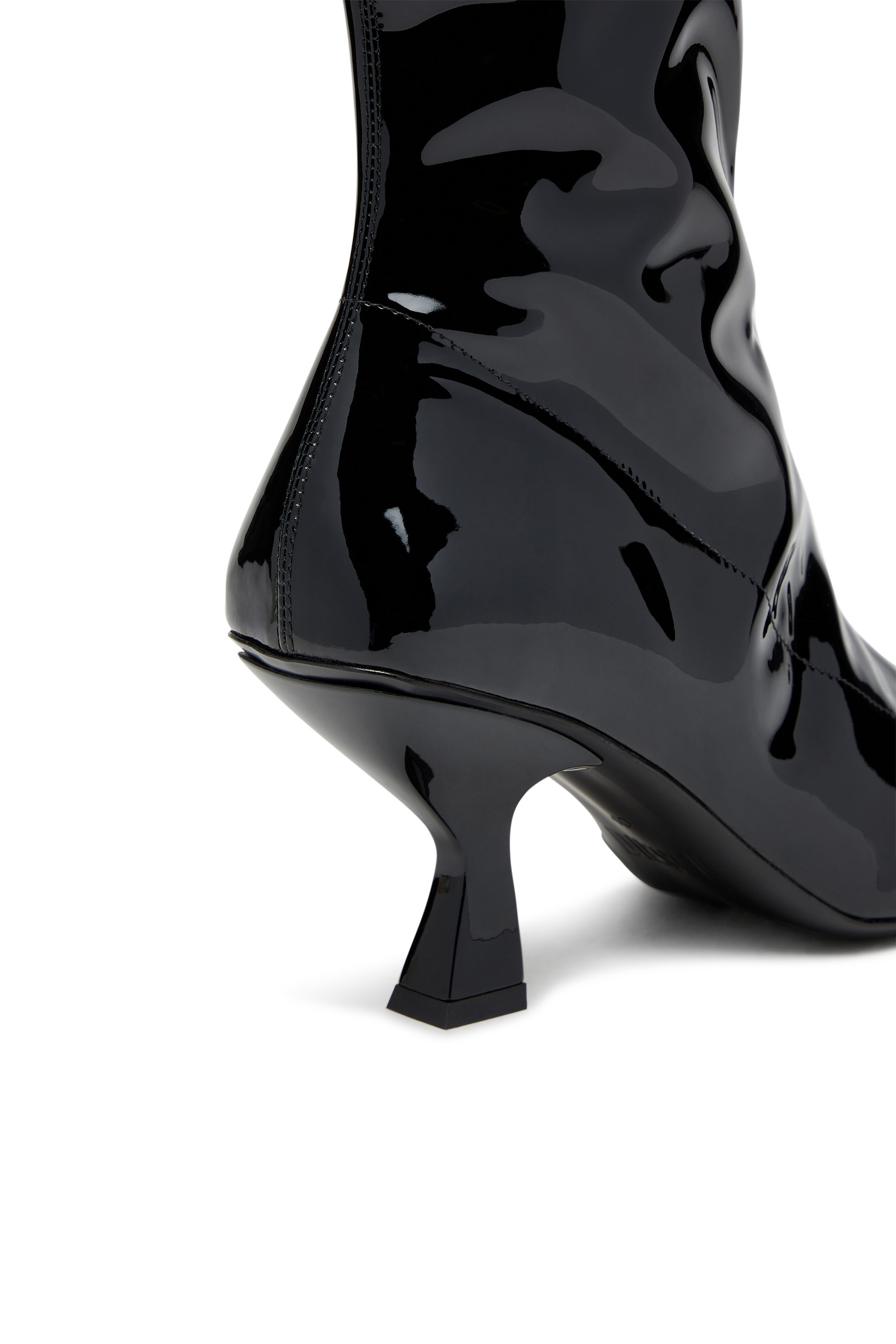 Diesel - D-AMBER MD BT, Damen D-Amber-Stiefeletten aus Stretch-PU-Lackleder in Schwarz - 4