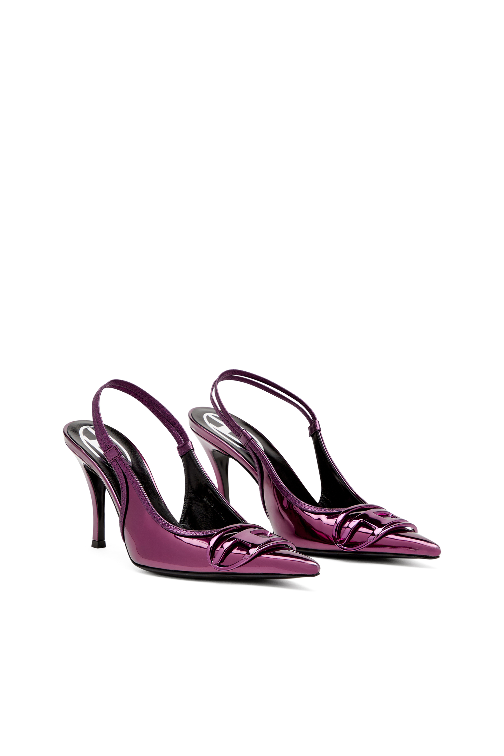 Diesel - D-VENUS SB, Damen D-Venus-Slingback-Pumps mit Hochglanz-Finish in Dunkelviolett - 2