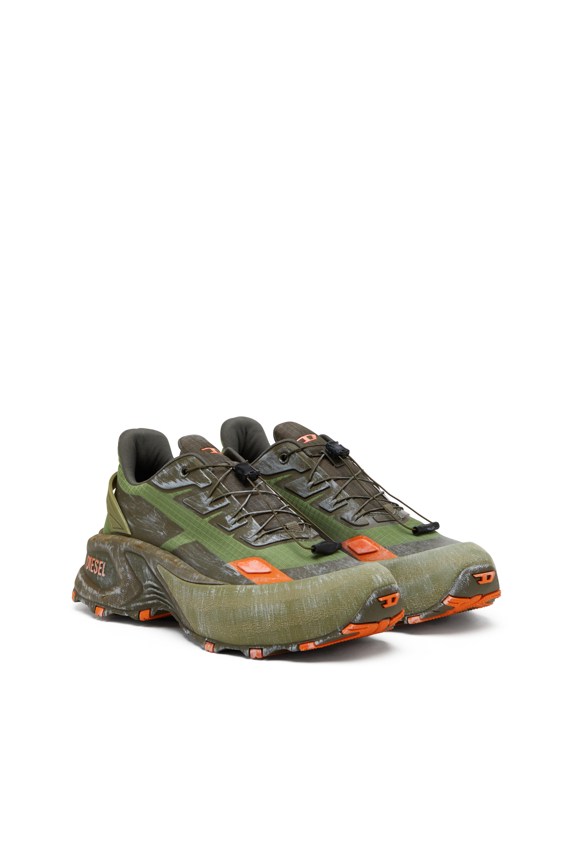 Diesel - D-CAGE RUNNER, Herren Cage-Sneakers in Grün/Orange - 2