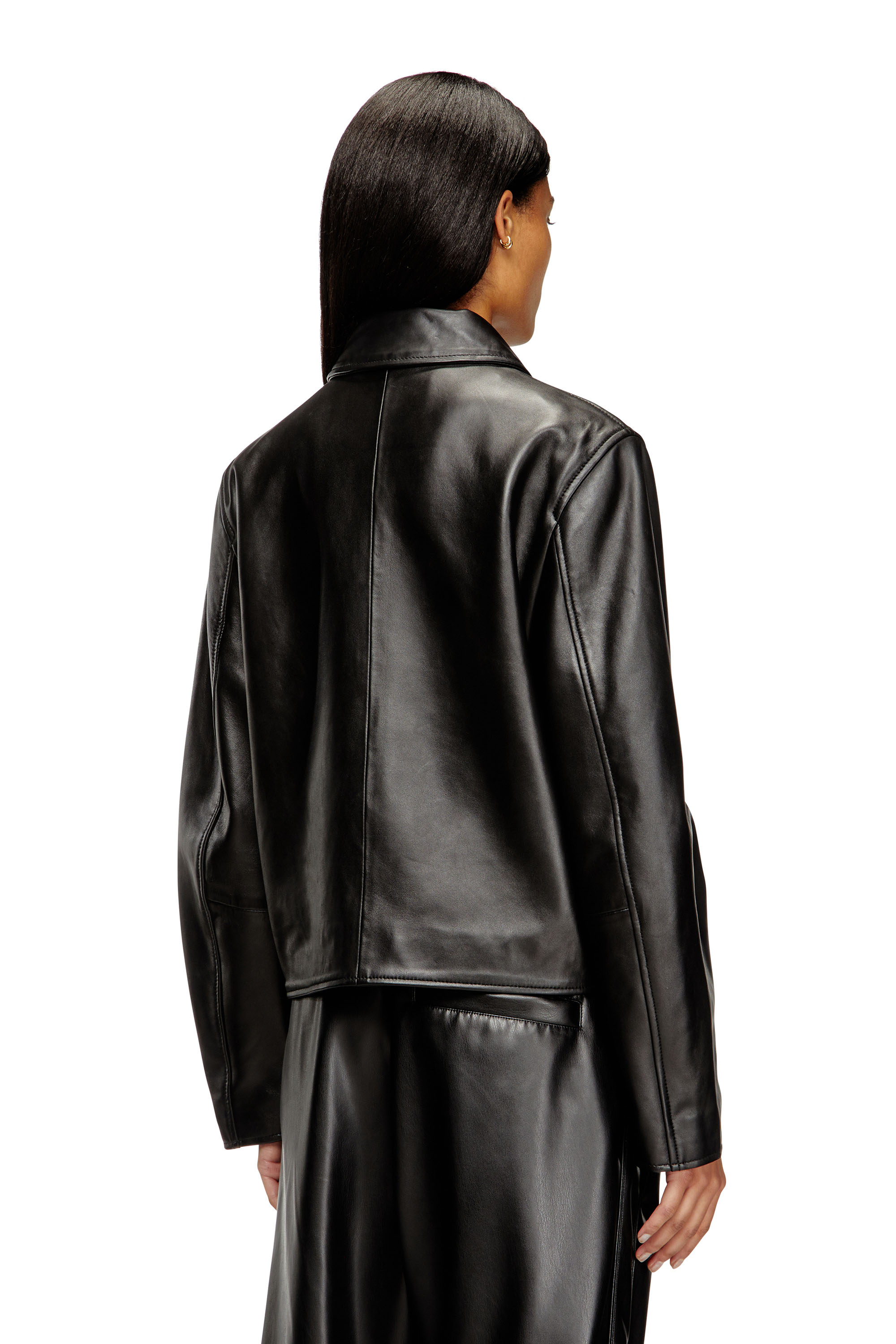 Diesel - L-AMAR-FEM-S2, Damen Coachjacke aus Leder in Schwarz - 4
