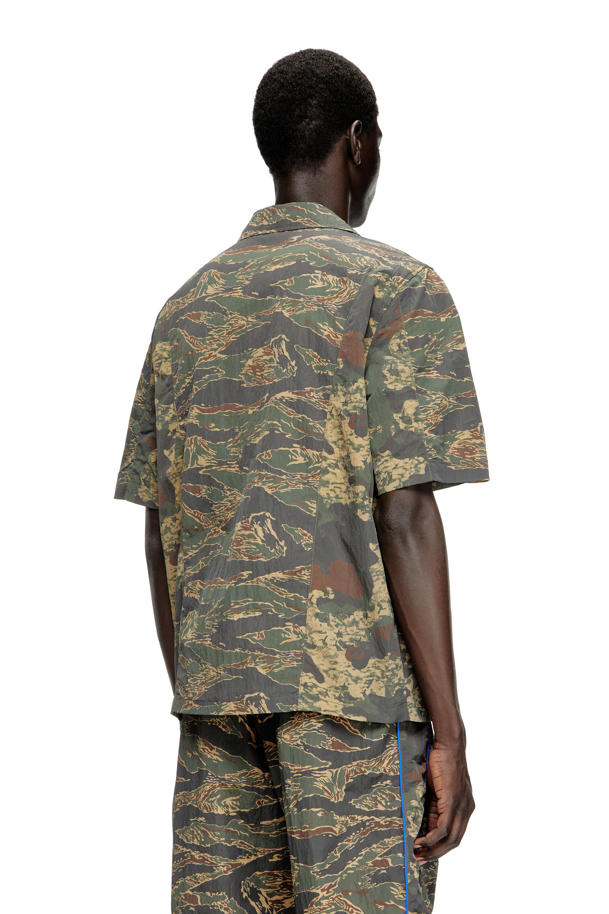 Diesel - S-BRACK-EPBW, Herren Hemd mit gemischten Camo-Prints in Armeegrün - 4