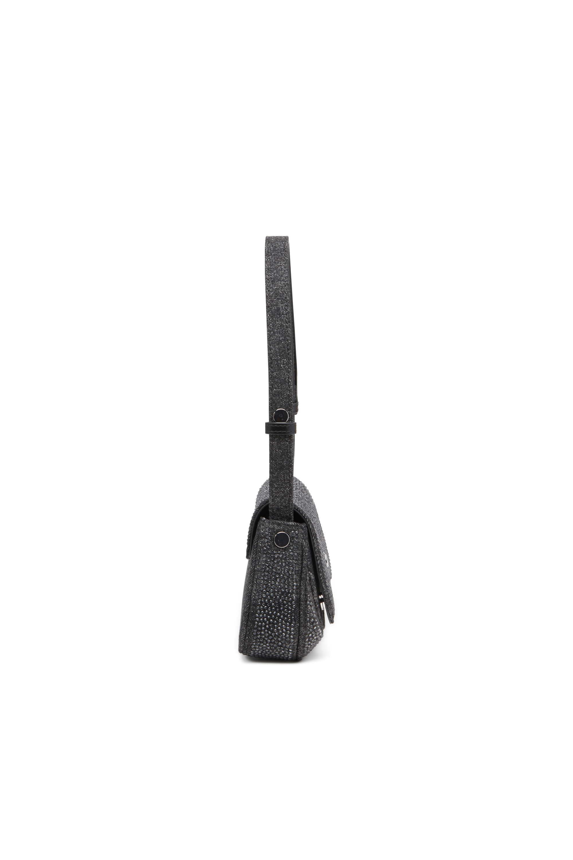 Diesel - PLAY CLUTCH, Damen Play-Clutch aus Strass-Denim in Schwarz - 4