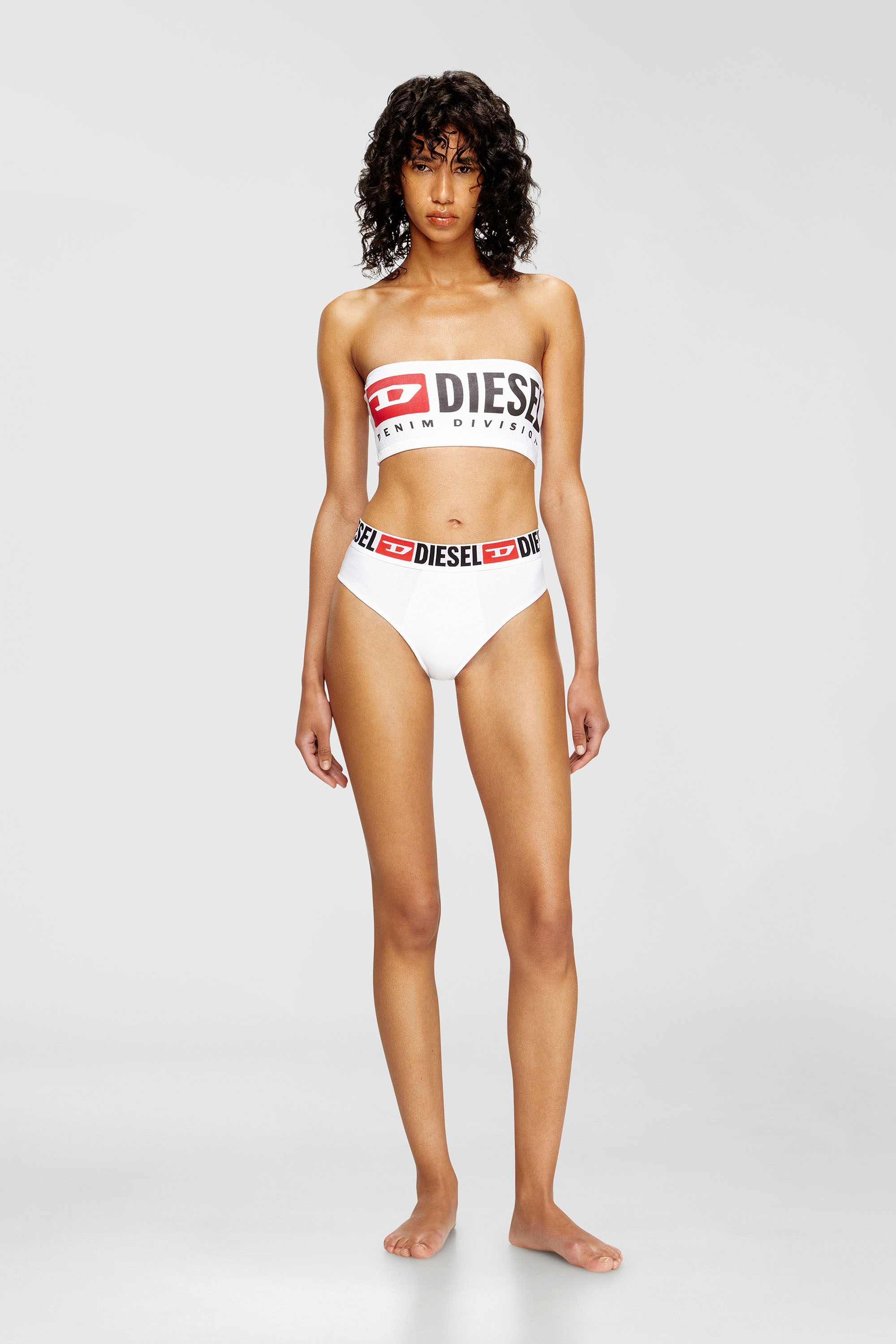 Diesel - UFSB-MELANIE, Damen Tr&auml;gerloser BH mit Maxi-Logo in Wei&szlig; - 1