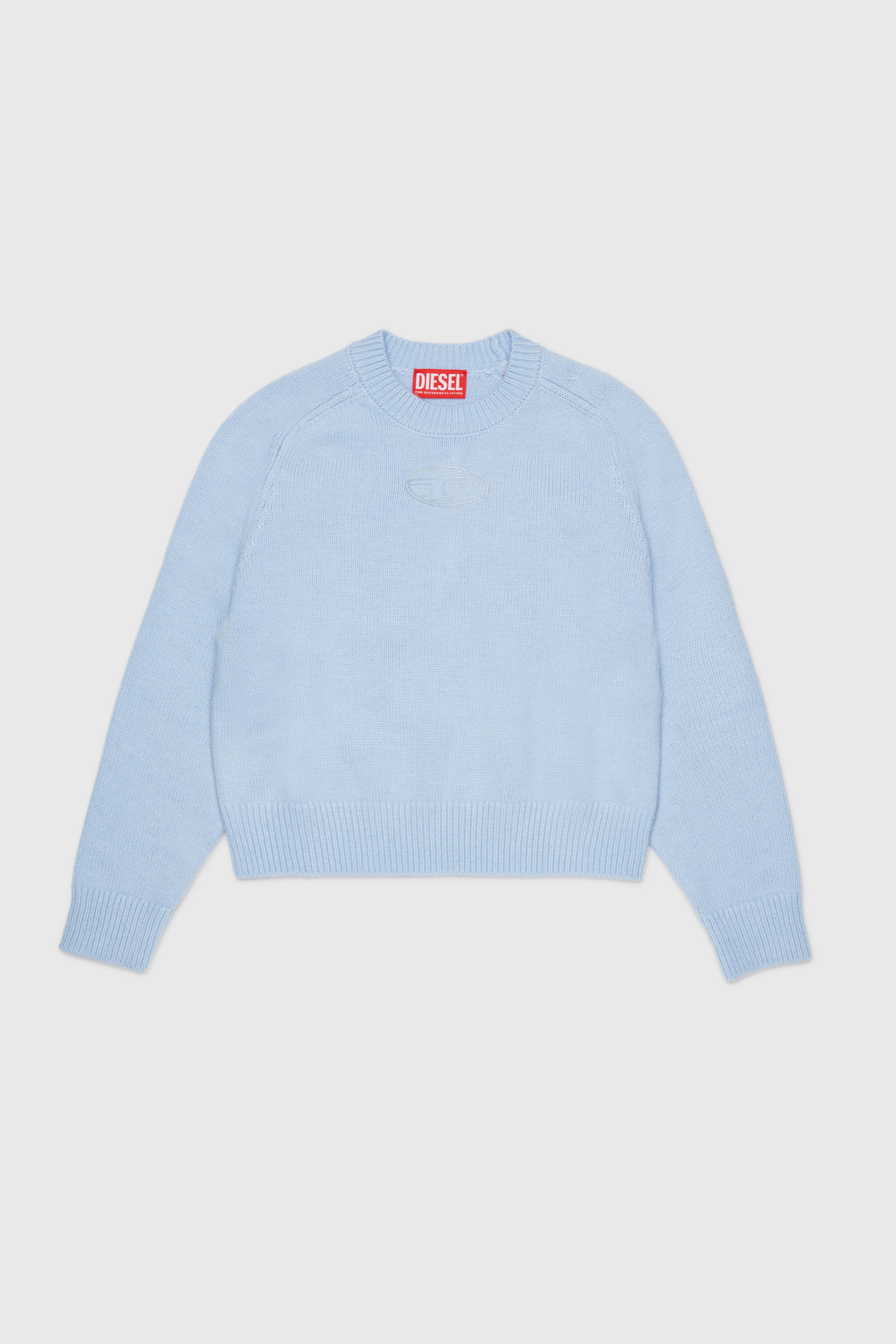 Diesel - KIMLIN, Damen Pullover mit Kaschmiranteil und Oval D Logo in Hellblau - 1