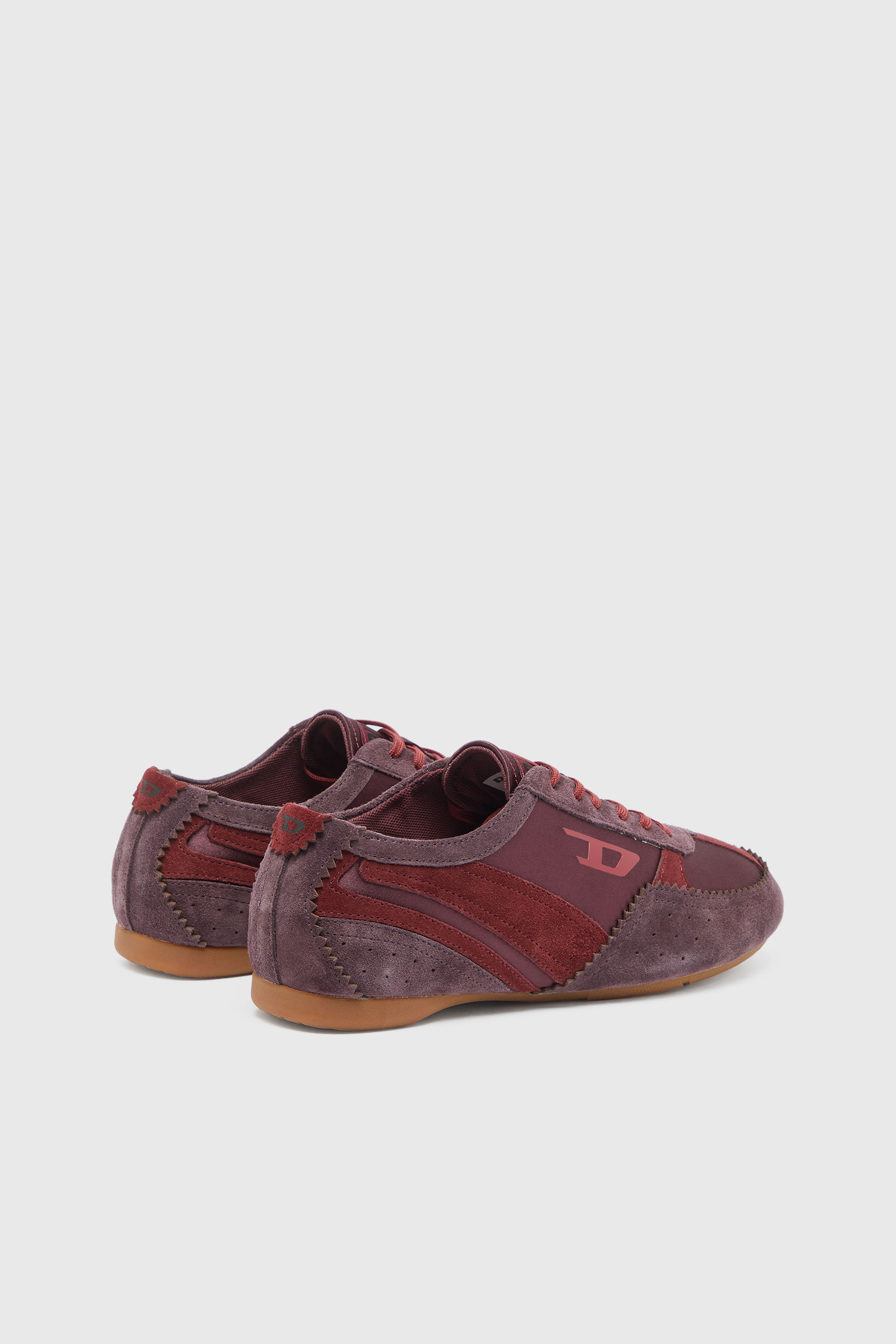 Diesel - D-MILE LOW II W, Damen D-Mile &ndash; Flat-Sneakers mit Wildleder-Overlays in Burgunderrot - 3
