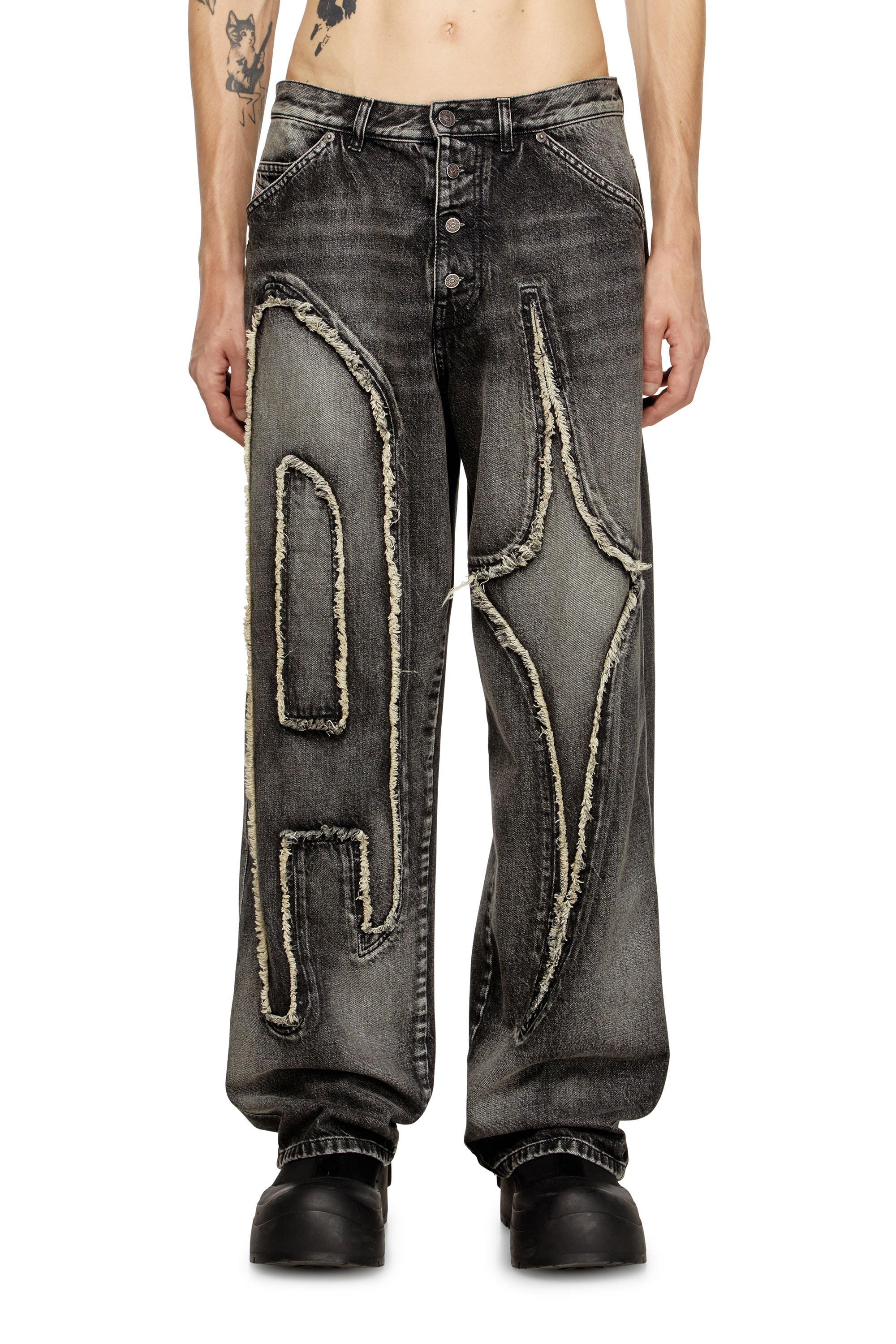 Diesel - Unisex Straight Jeans D-ThugClub 0BEBT, Schwarz/Dunkelgrau - 2