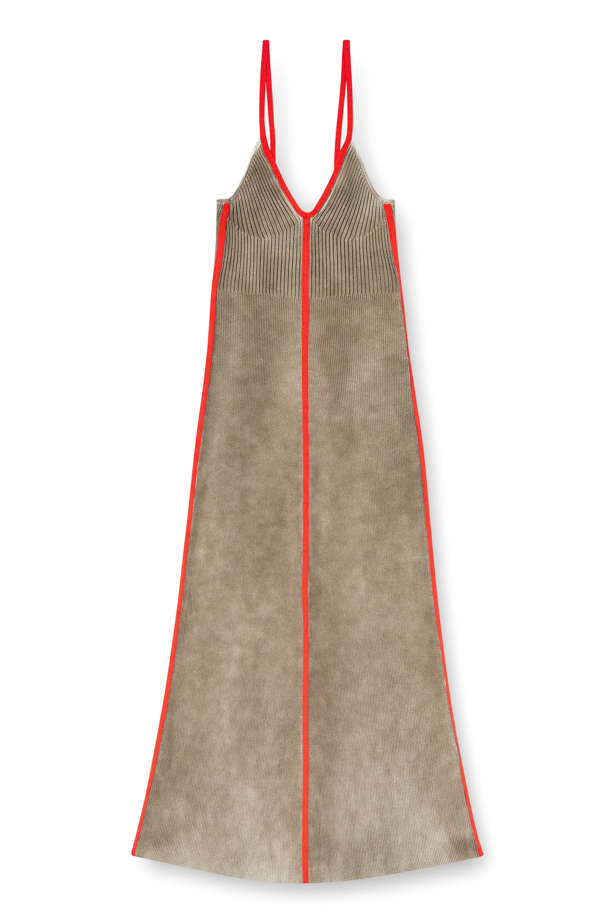 Diesel - M-SARMELA, Damen Rippenstrick-Midikleid mit kontrastierenden B&auml;ndern in null - 2