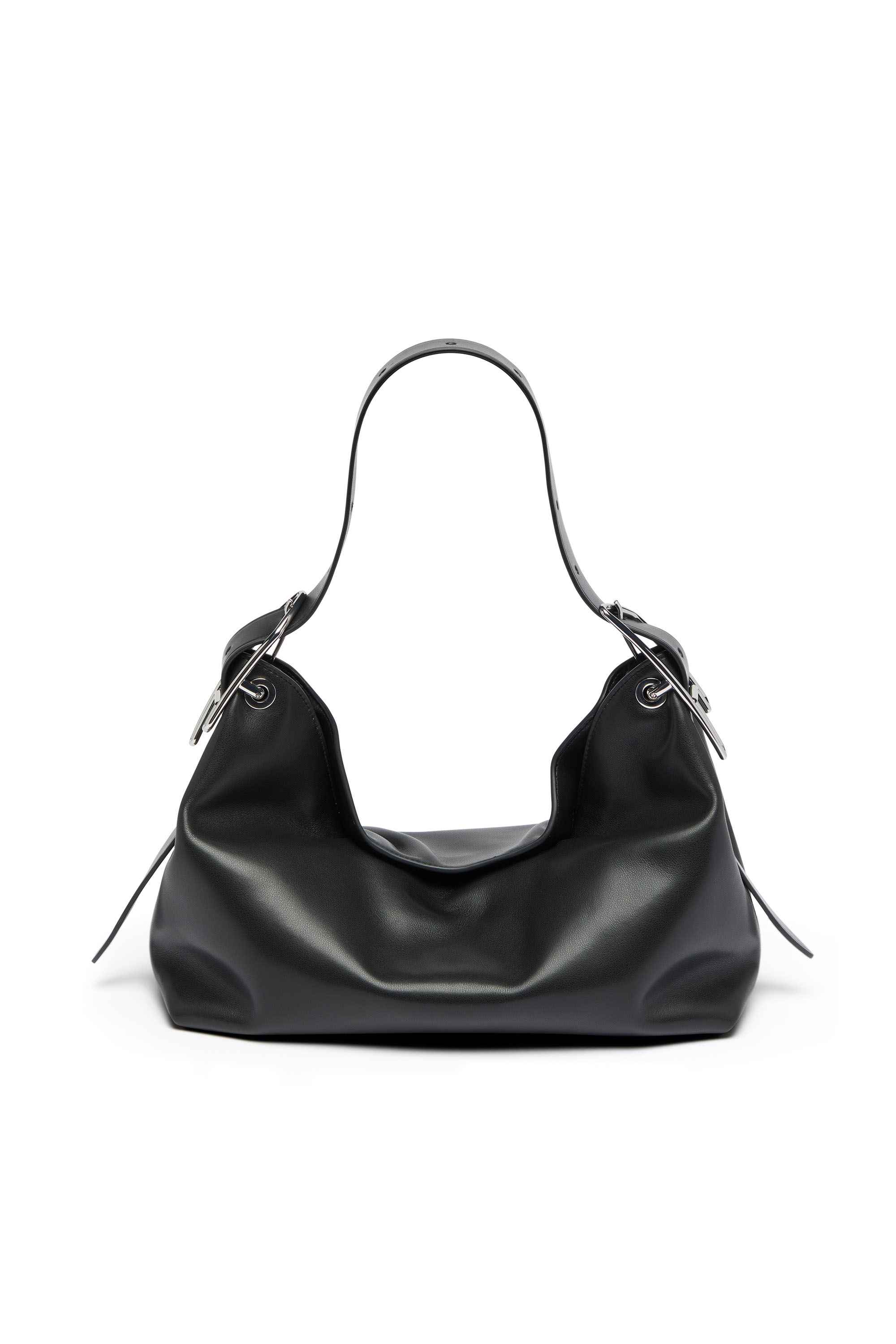 Diesel - D-LINE HOBO S, Damen D-Line-Leder-Schultertasche in Schwarz - 1