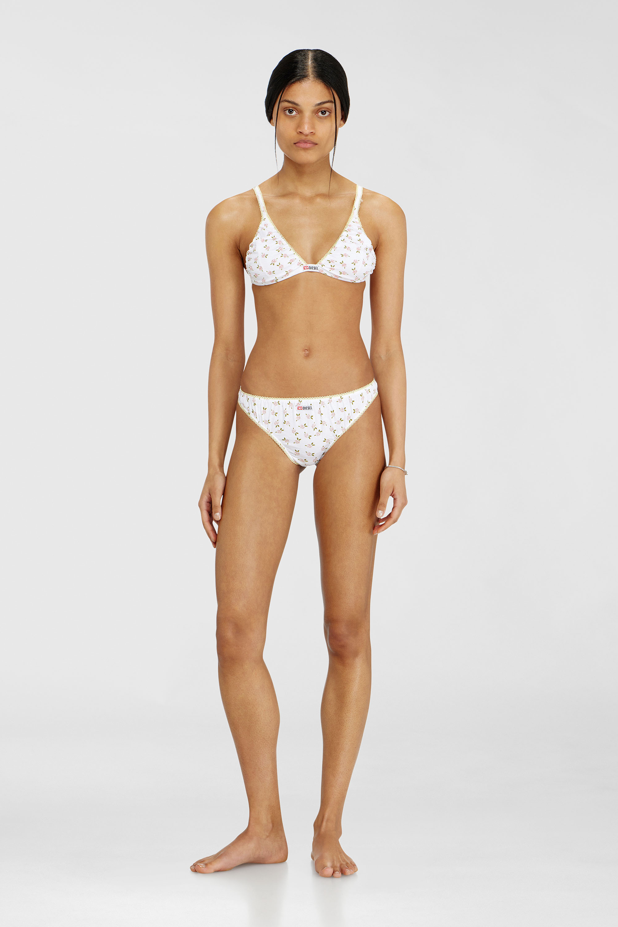 Diesel - JANA-D-CORE, Damen Triangel-BH aus Baumwolle mit all-over Blumenprint in Wei&szlig; - 2