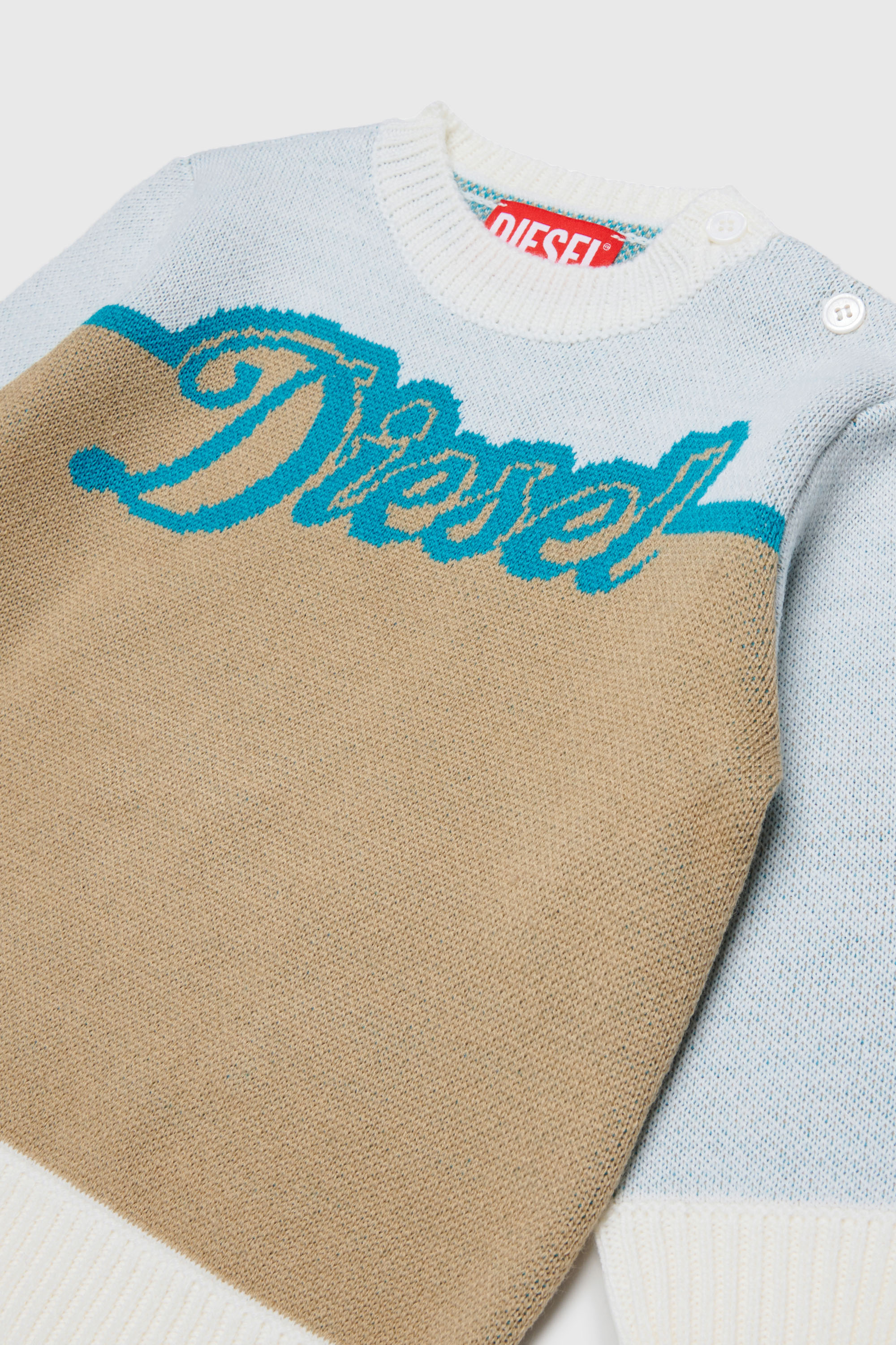 Diesel - KBLOB, Unisex Pullover aus Wollmischung mit Diesel Logo in Wei&szlig; - 3