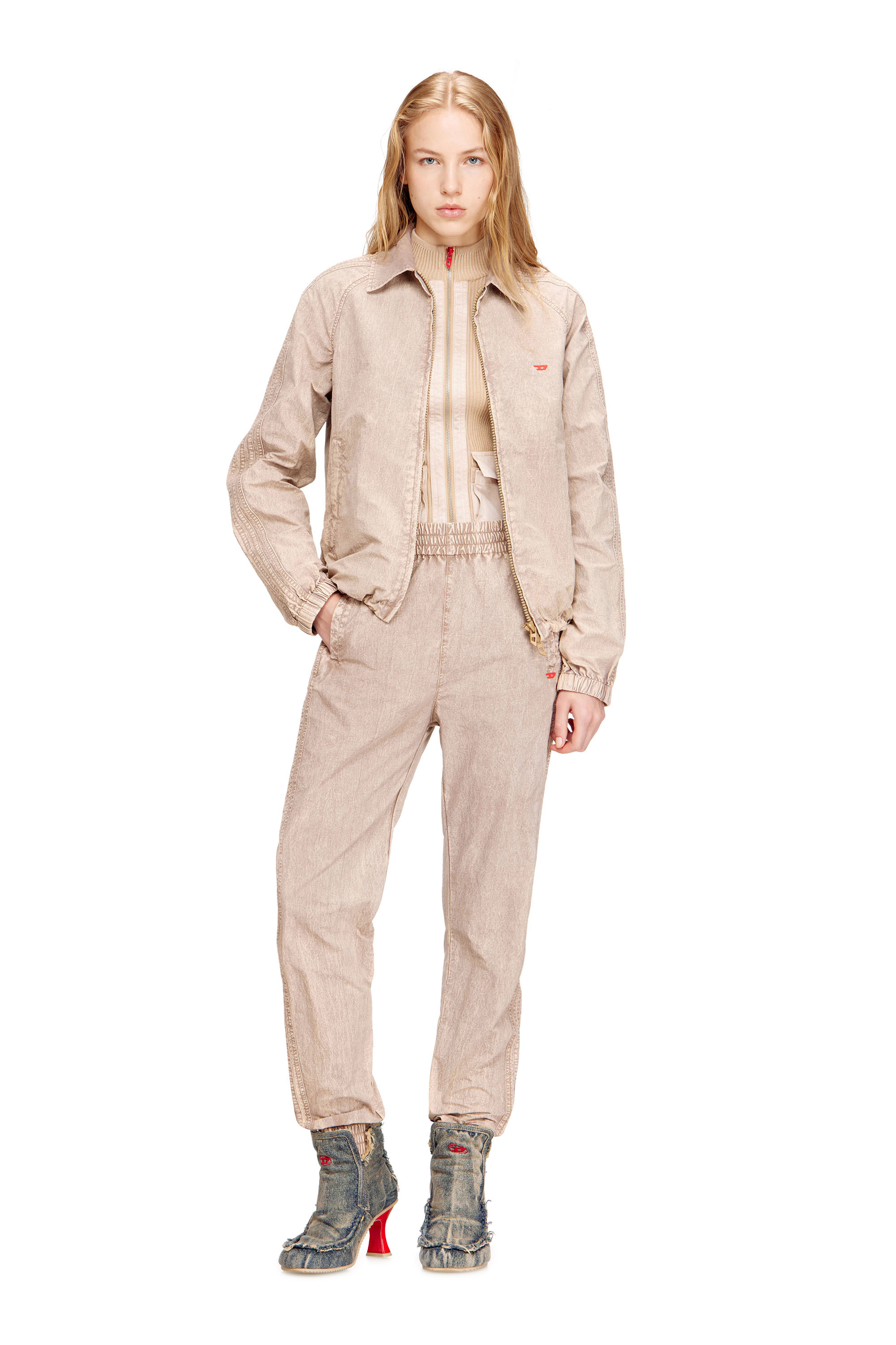 Diesel - J-FENIC-AG, Unisex Taslan-Jacke mit gestreiften &Auml;rmeln in null - 2