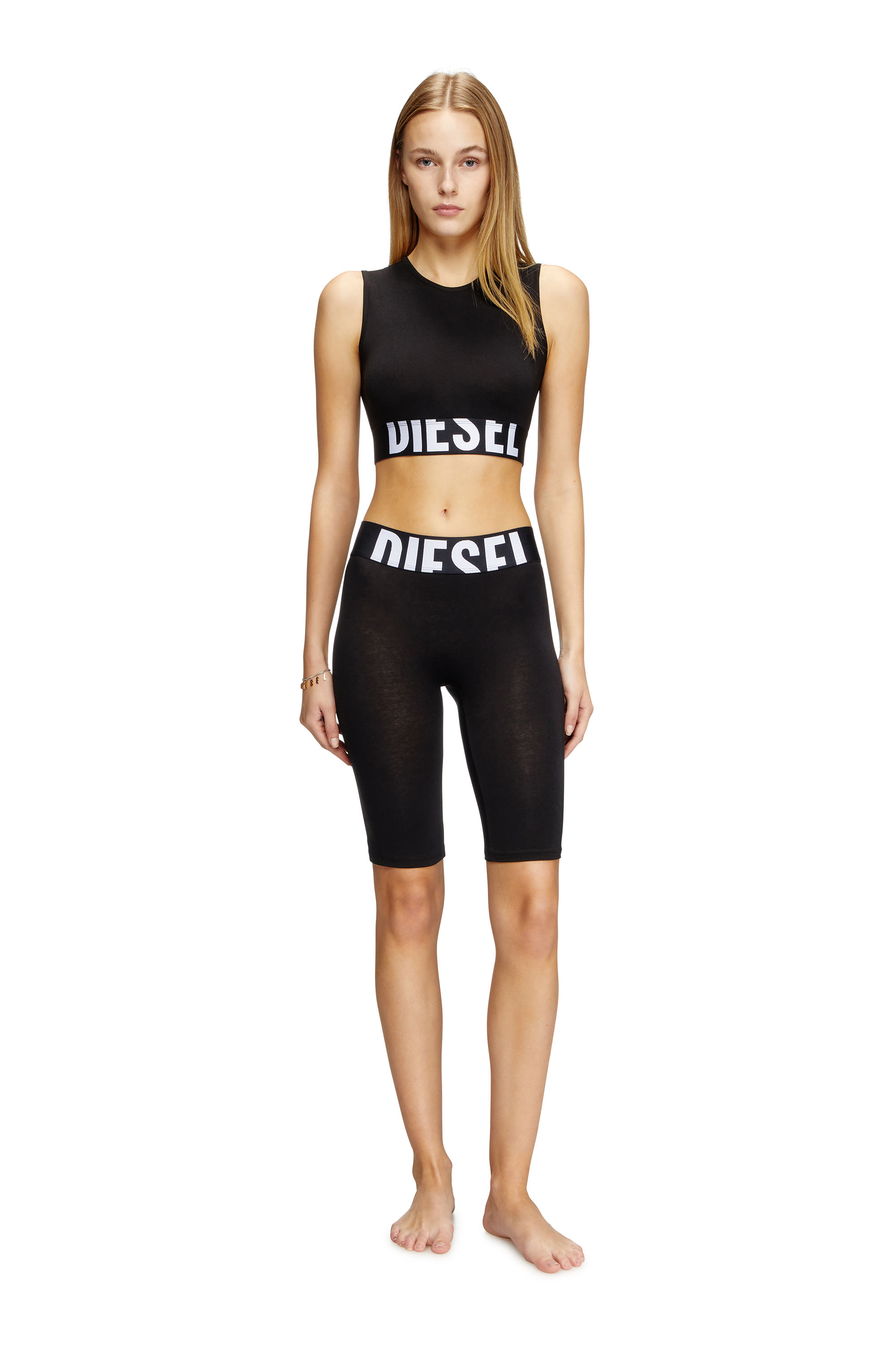 Diesel - IVA-D-POP, Damen Kurze Hose mit Cut-off-Logo in Schwarz - 1