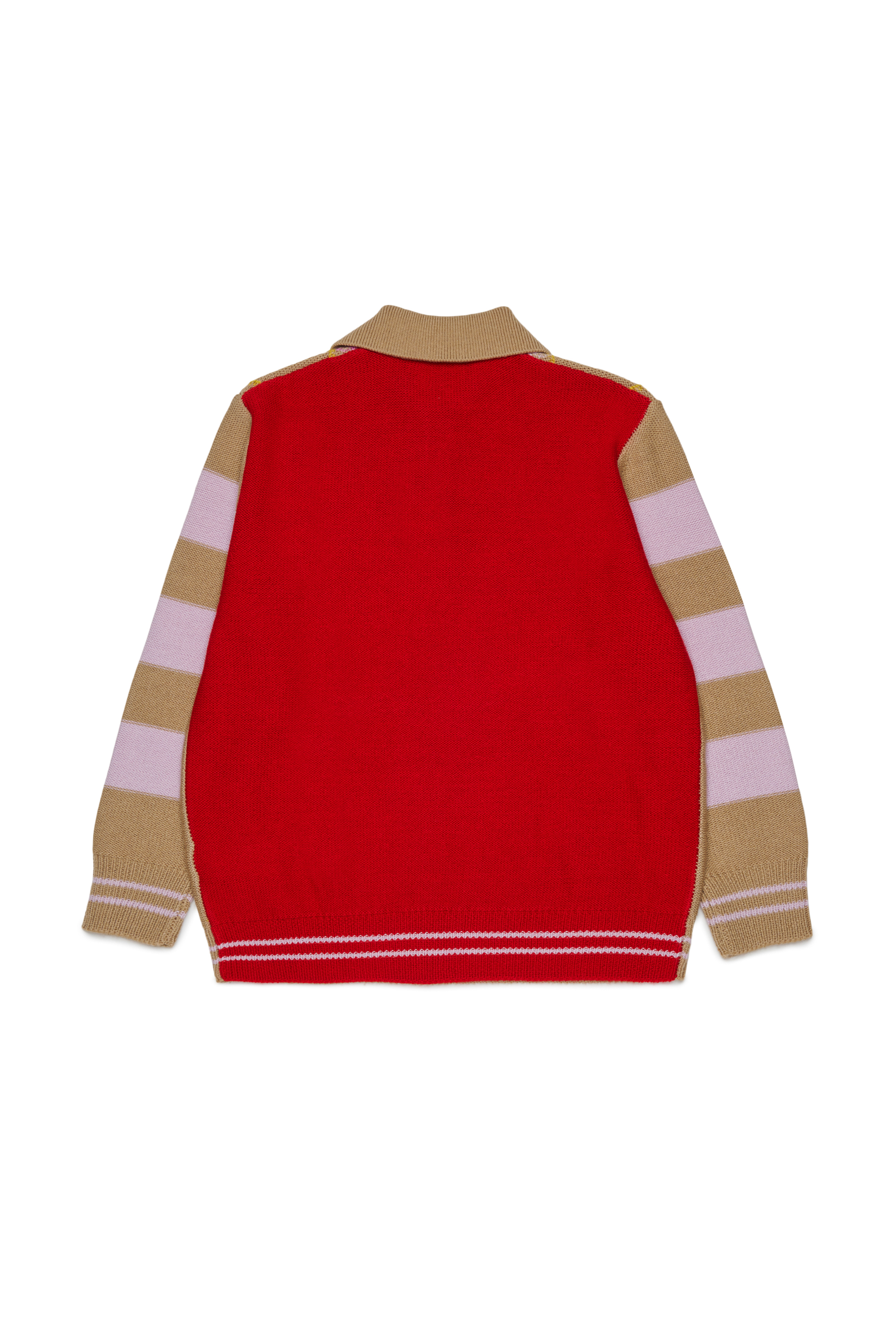 Diesel - KROMBY OVER, Unisex Polo-Pullover aus Wollmischung mit Argyle-Muster in Braun - 2
