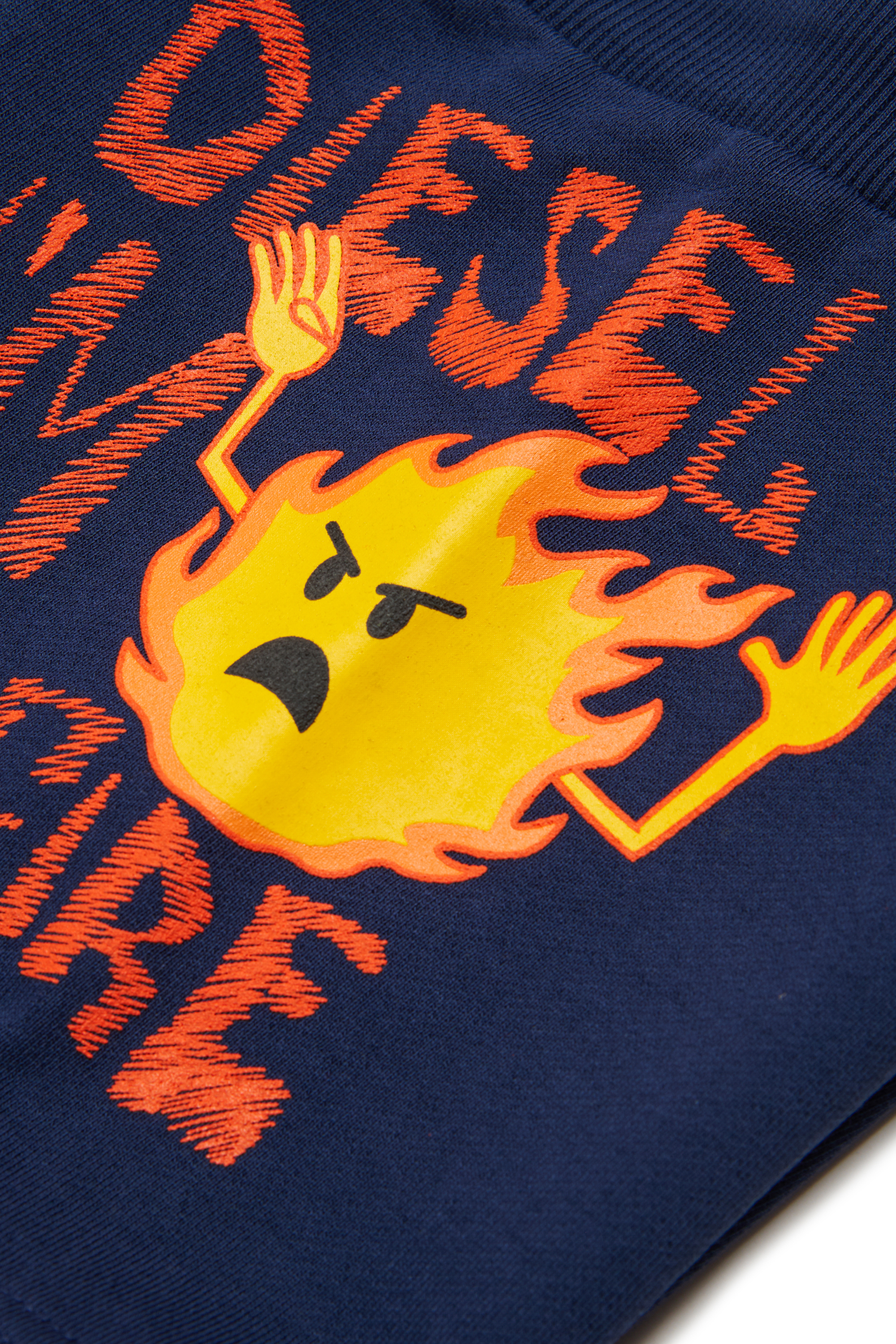 Diesel - PENDB, Herren Sweatshorts mit Flammen-Print in Blau - 4