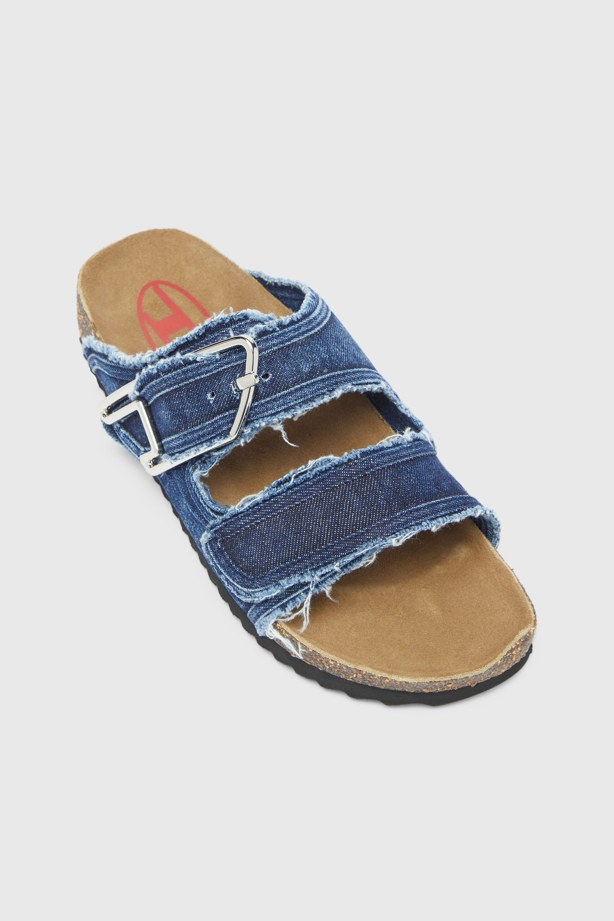 Diesel - D-WOODSTOCK D SANDAL W, Damen D-Woodstock - Sandale mit ausgefransten denim-riemen in Mittelblau - 6