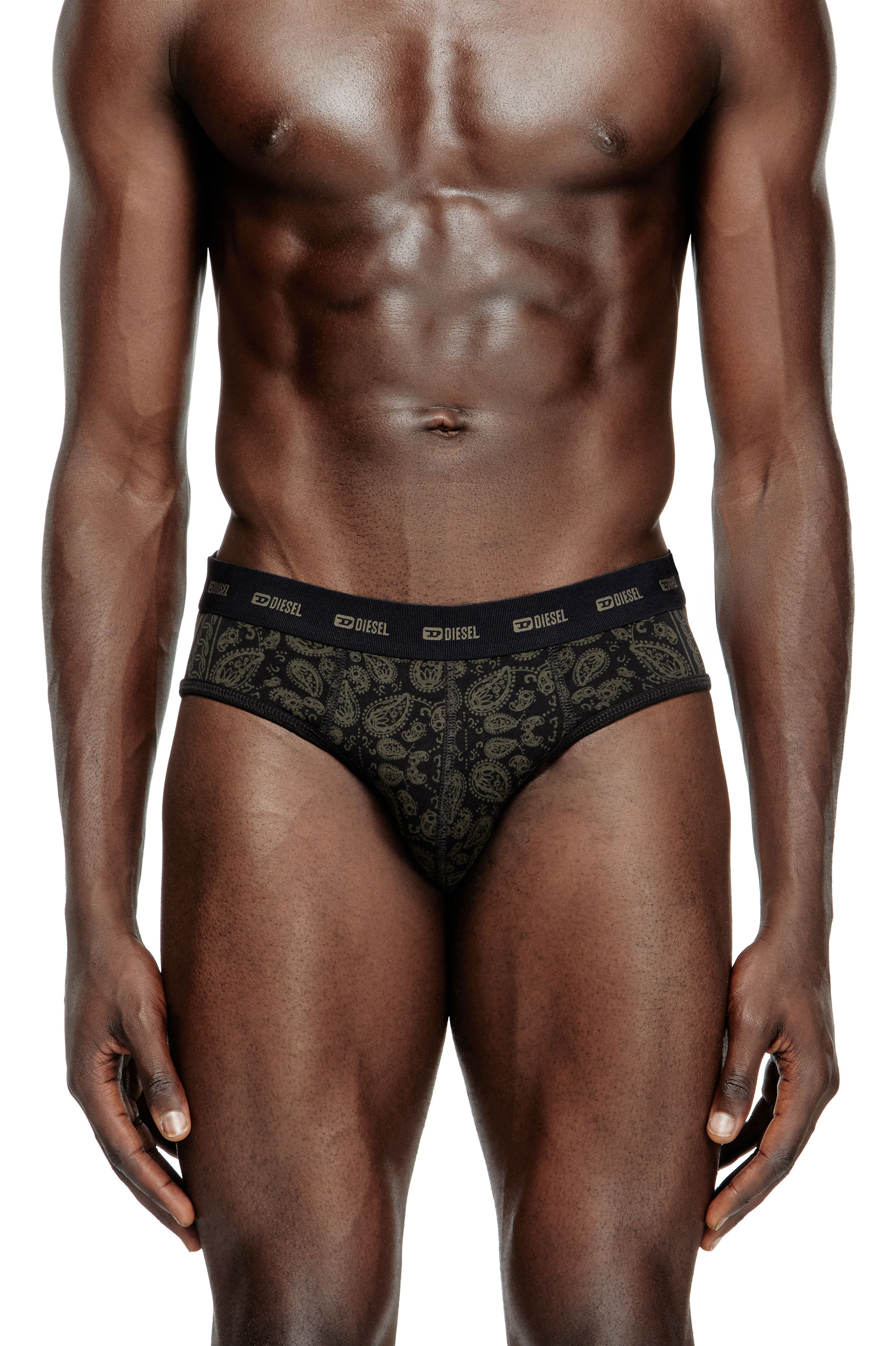 Diesel - ANDRE-UTLT-3PACK, Herren Briefs aus Stretch-Baumwolle im Dreierpack mit Bandana-Print. in Schwarz/Weiss - 2