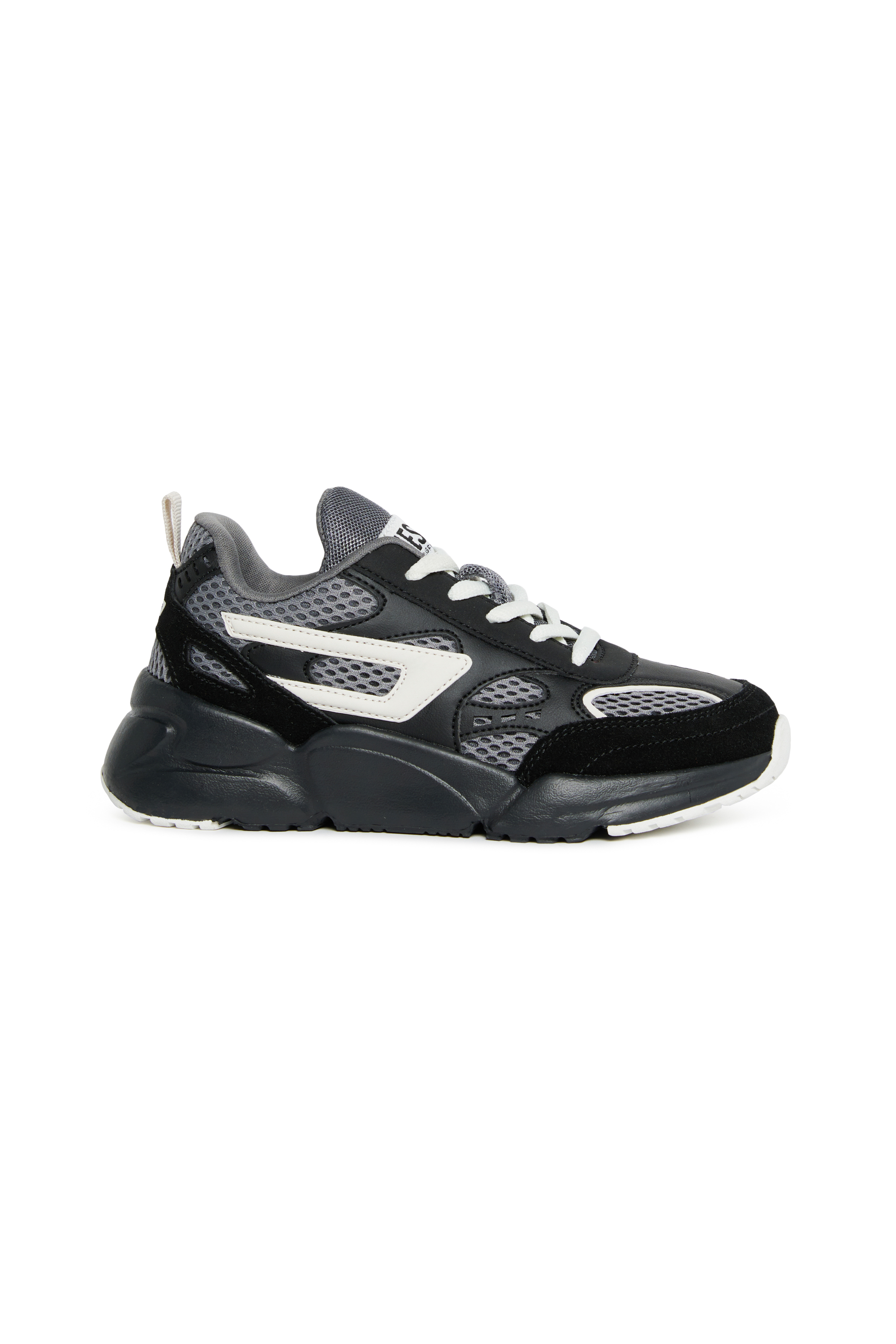 Diesel - S-MILLENIUM SPORT LC, Unisex Sneakers aus Mesh, Veloursleder und PU in Schwarz/Weiss - 1