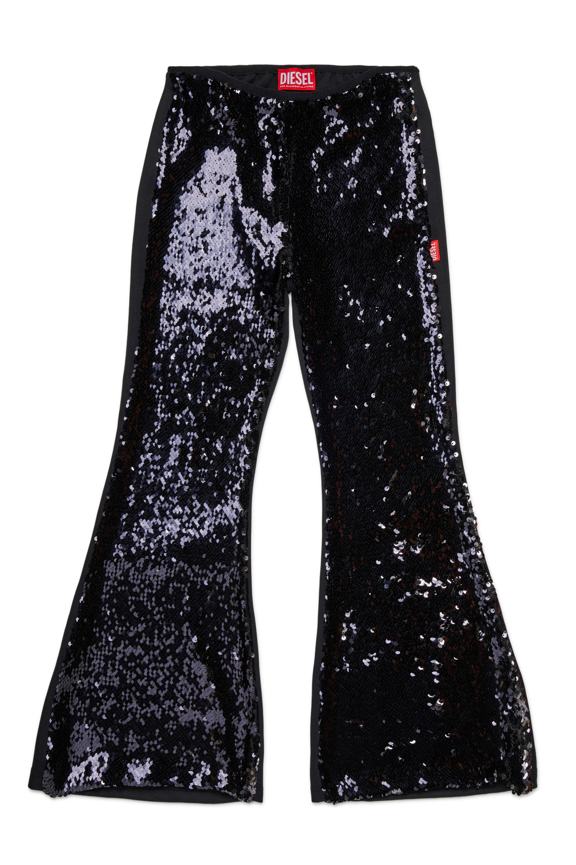 Diesel - PSEQUINS, Damen Paillettenhose in Schwarz - 1