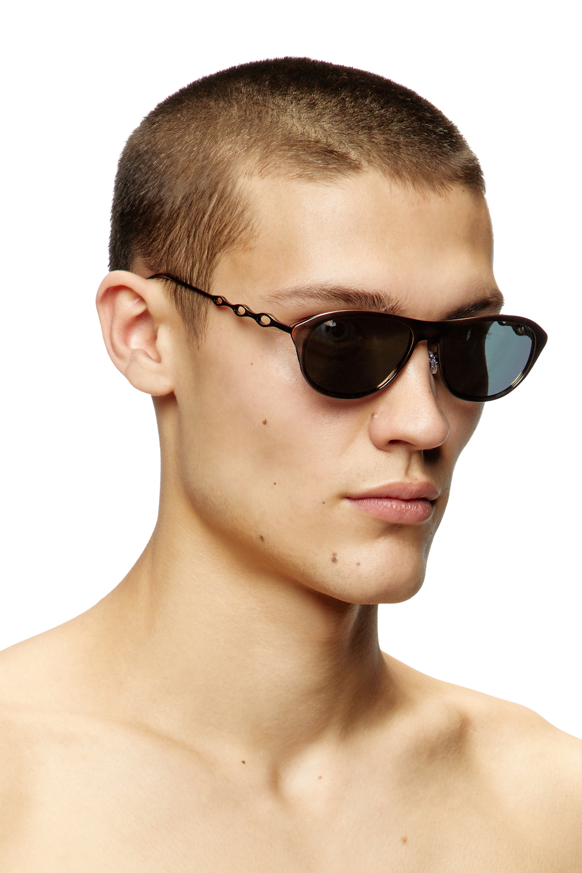 Diesel - 0DL1011, Unisex Rechteckige Sonnenbrille in Gold - 4