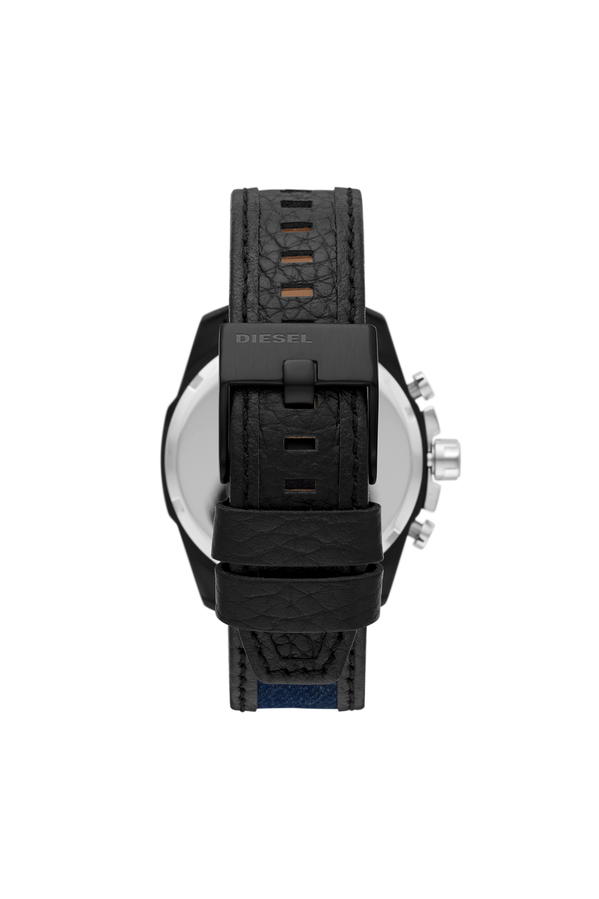 Diesel - DZ4568, Herren Baby Chief Armbanduhr mit Denim-Leder-Armband in Blau - 2