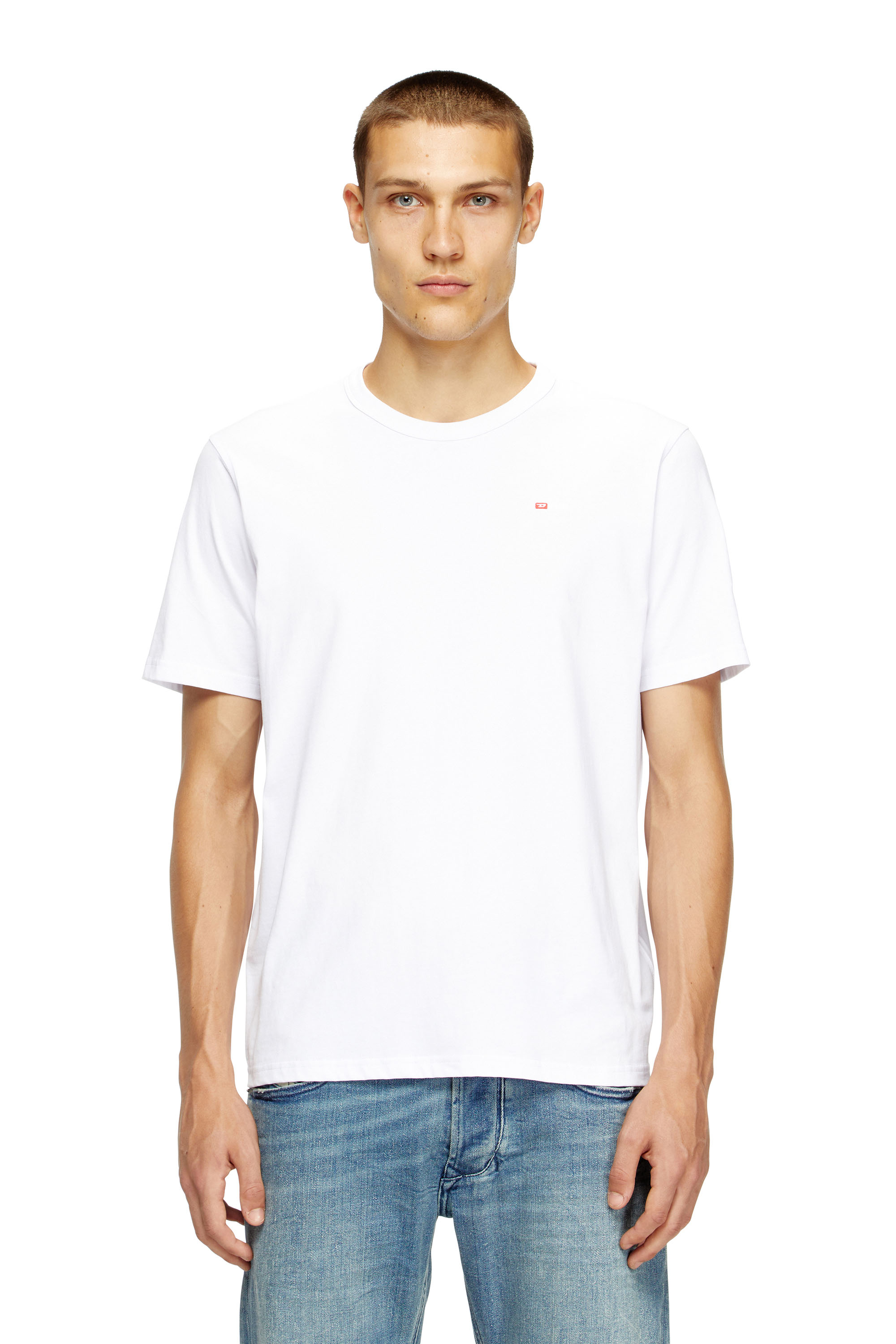 Diesel - T-ADJUST-MICRODIV, Unisex T-Shirt mit gesticktem Mikro-Logo in Weiß - 1