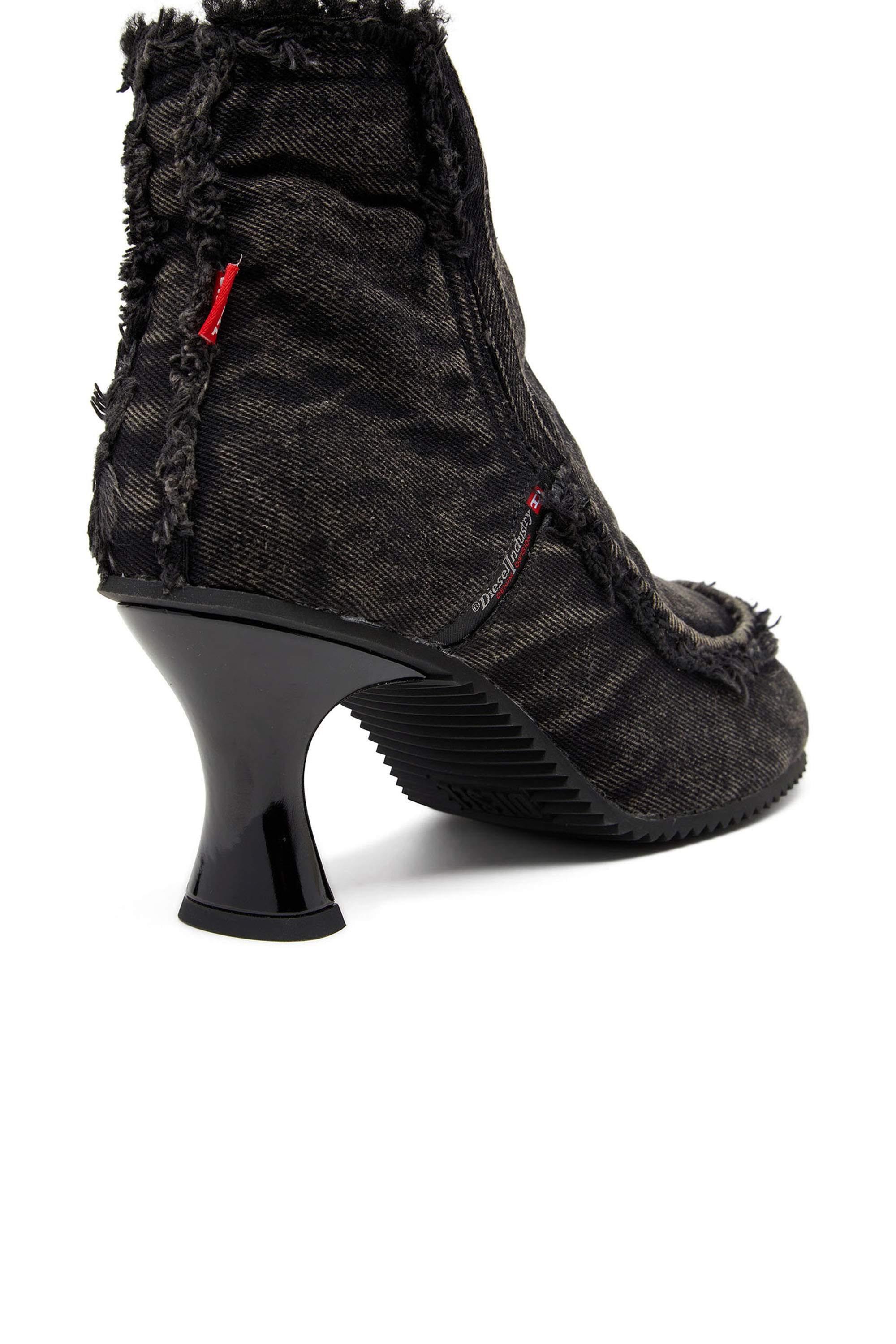 Diesel - D-WOODSTOCK HEEL AB, Damen D-Woodstock - Stiefel aus Denim mit Absatz in Schwarz - 4