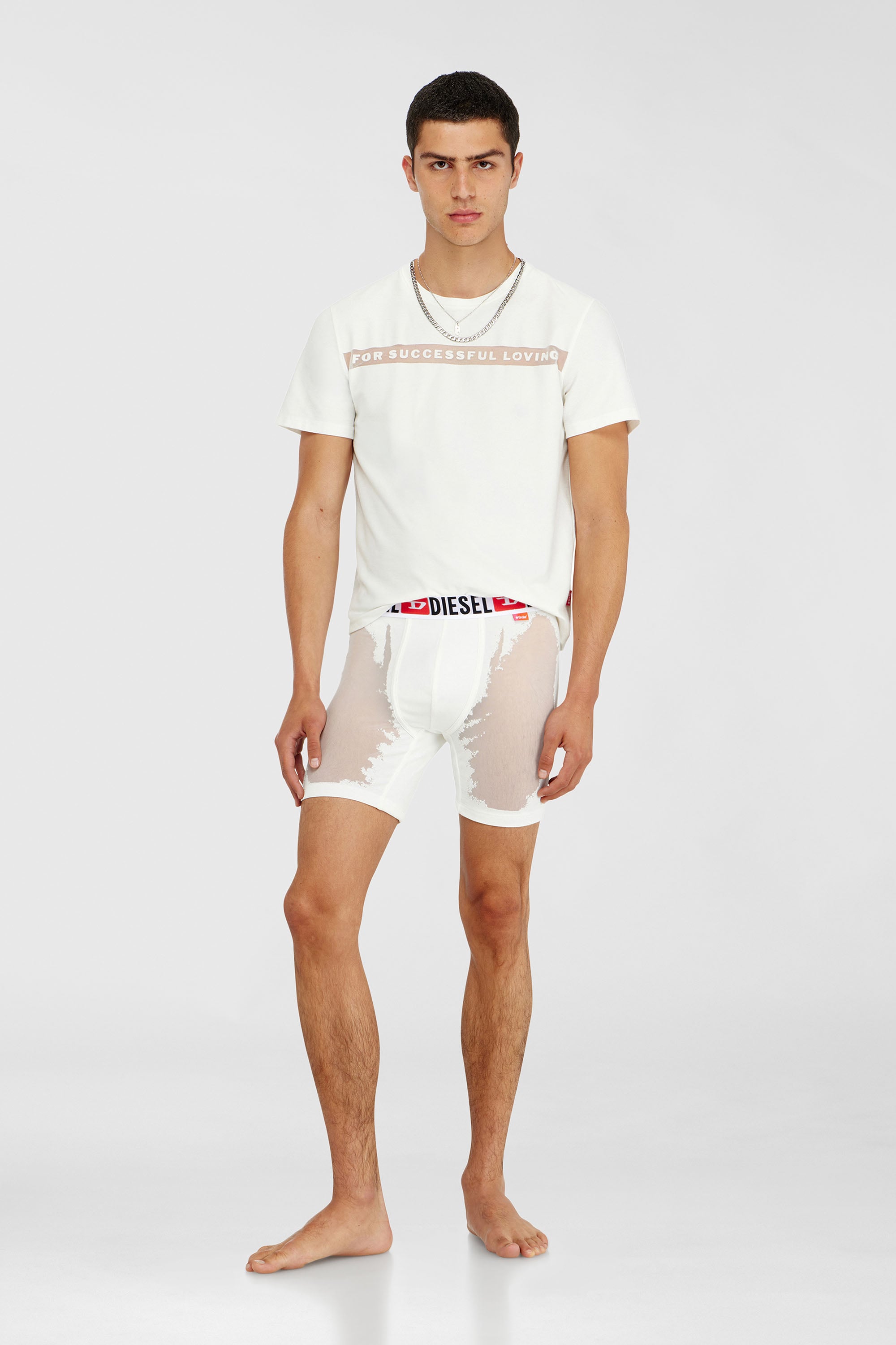 Diesel - PR-MAX-D-CORE, Herren Boxershorts mit transparentem devor&eacute;-Effekt in Wei&szlig; - 1
