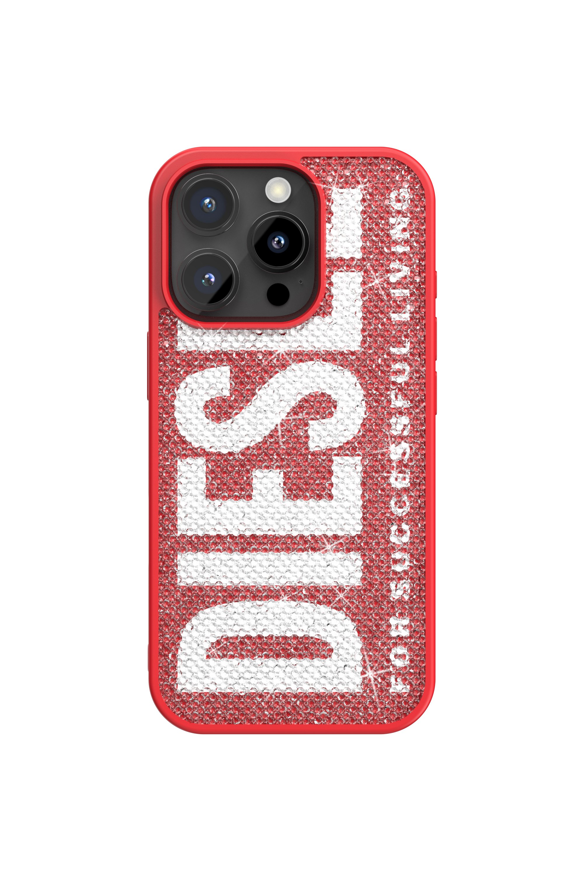 Diesel - 60188 MOULDED CASE, Unisex Swarovski Crystal Case for iP 16 Pro in Rot - 2