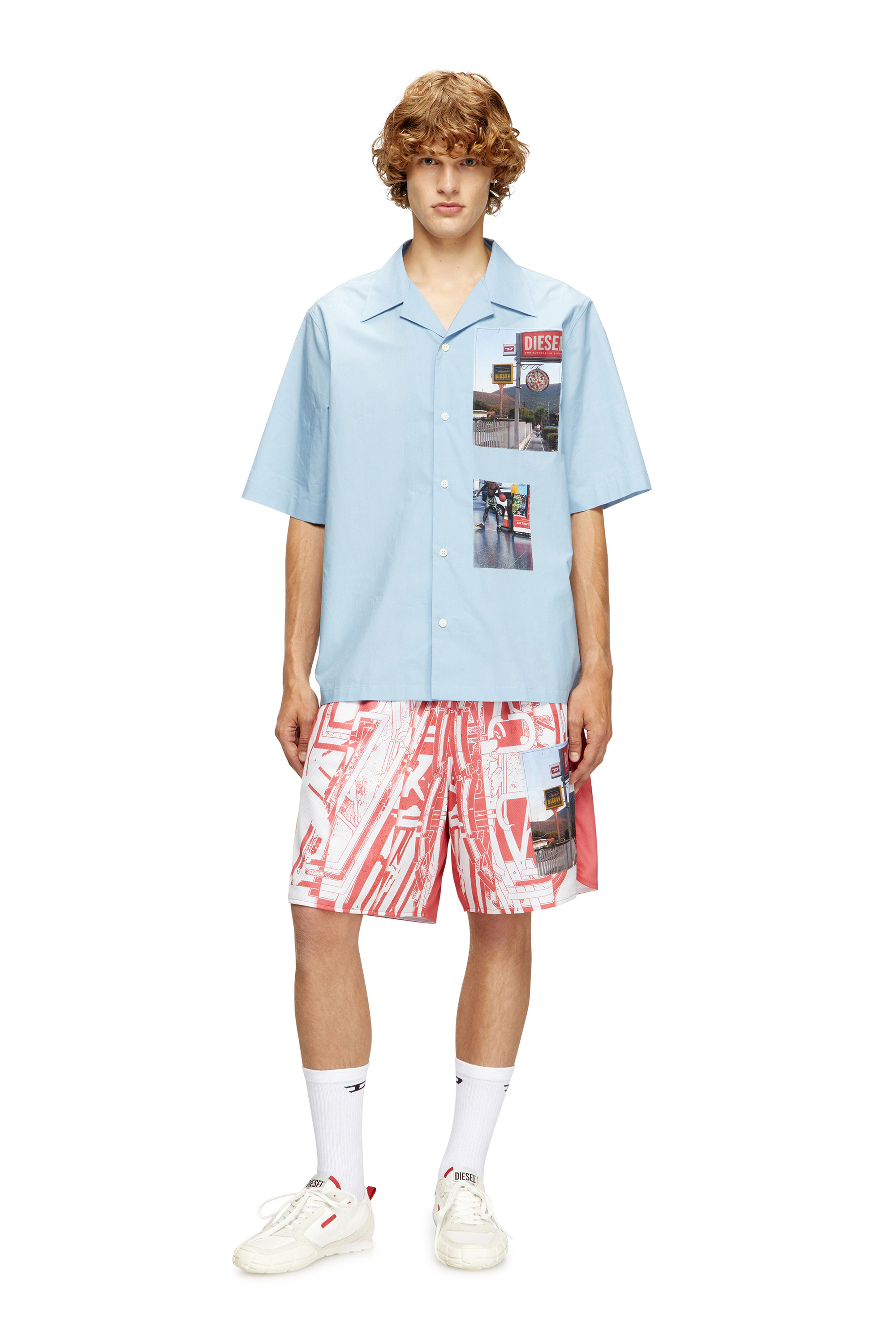 Diesel - S-PAGODHA LOW, Herren S-Pagodha-Sneakers aus Leder, Wildleder und Ripstop in Weiss/Rot - 7