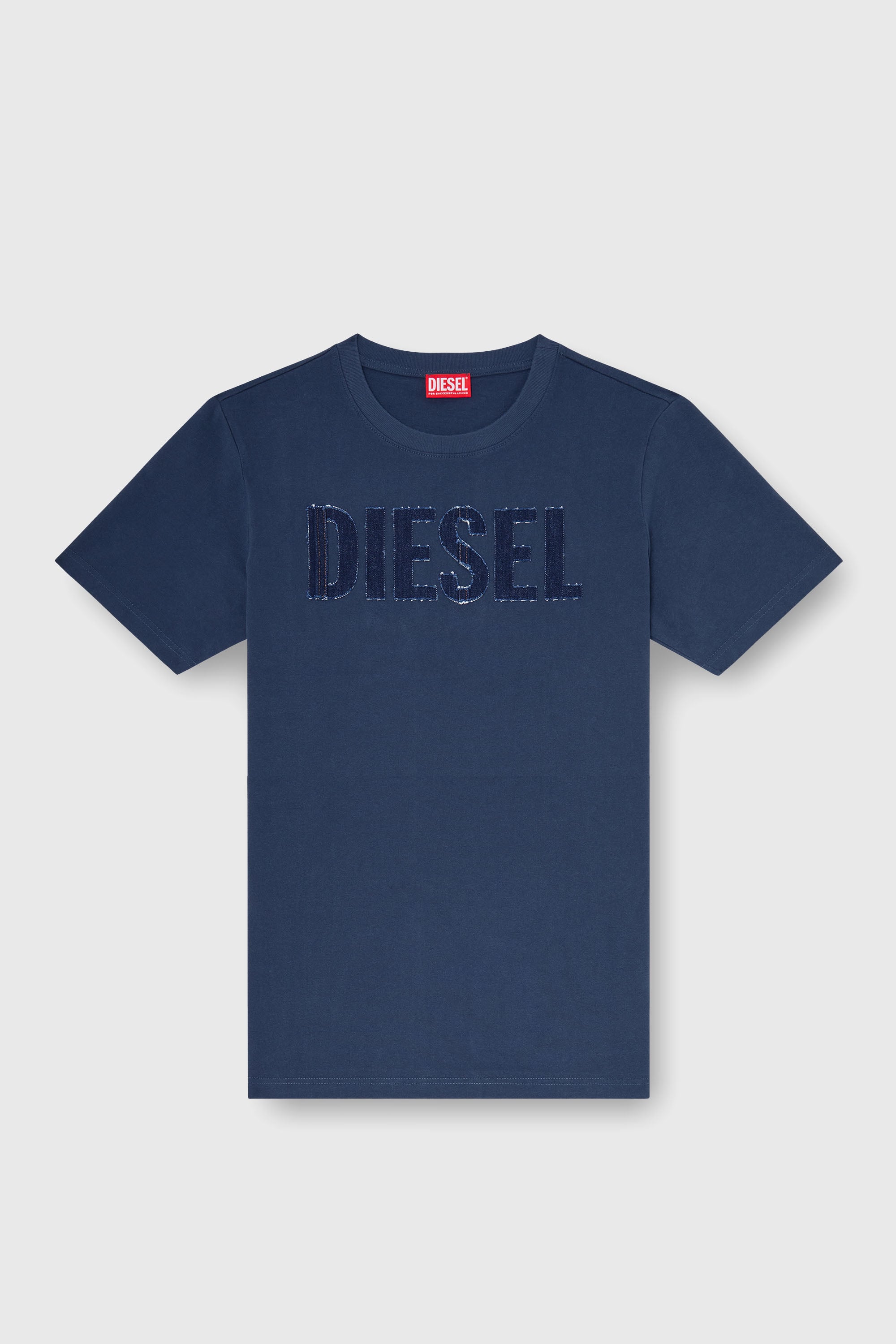 Diesel - T-JUST-APP-T92, Herren T-Shirt aus Baumwolle mit tonalem Diesel-Logoprint in Blau - 2