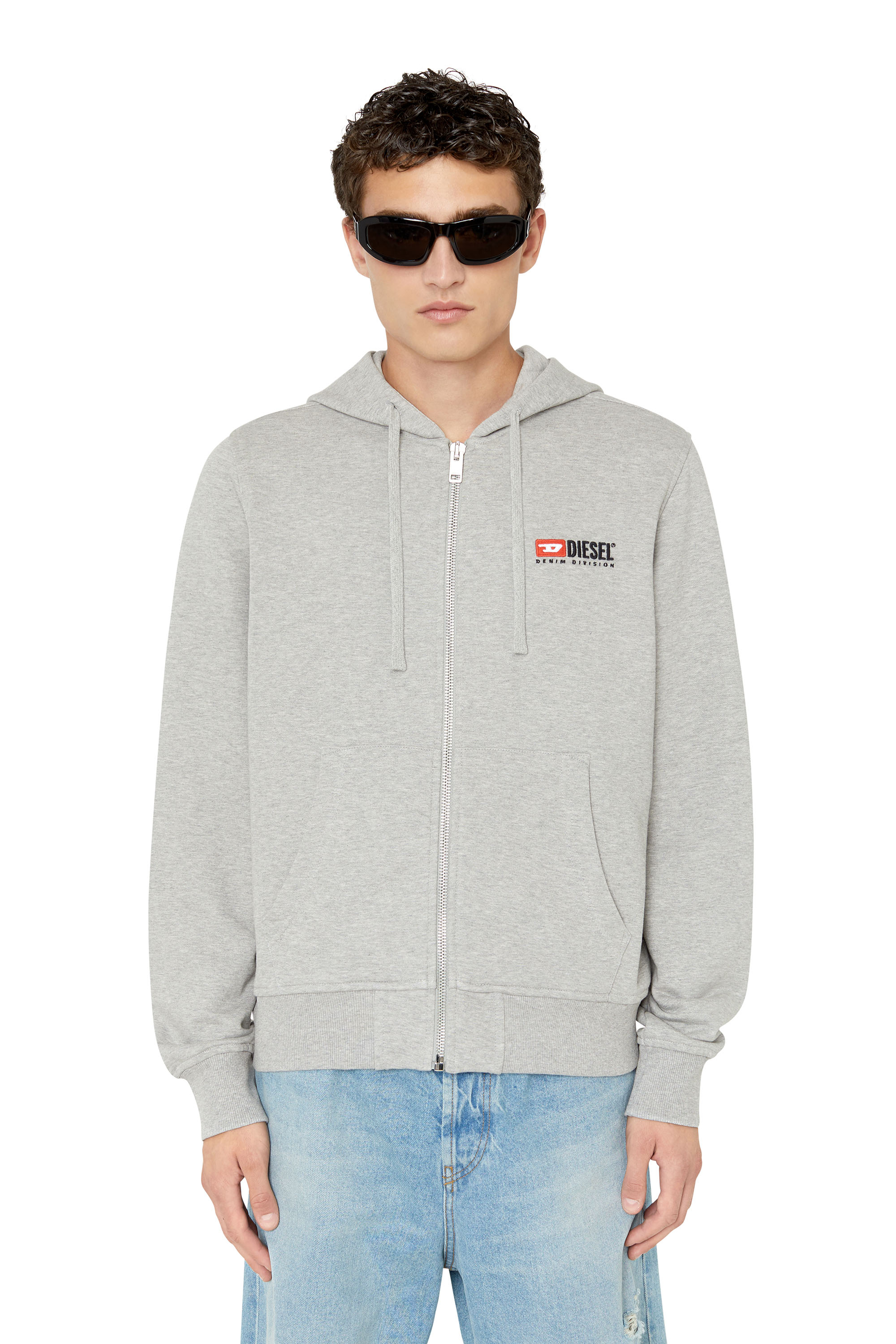 Diesel - S-GINN-HOOD-ZIP-DIV, Hellgrau - Image 1
