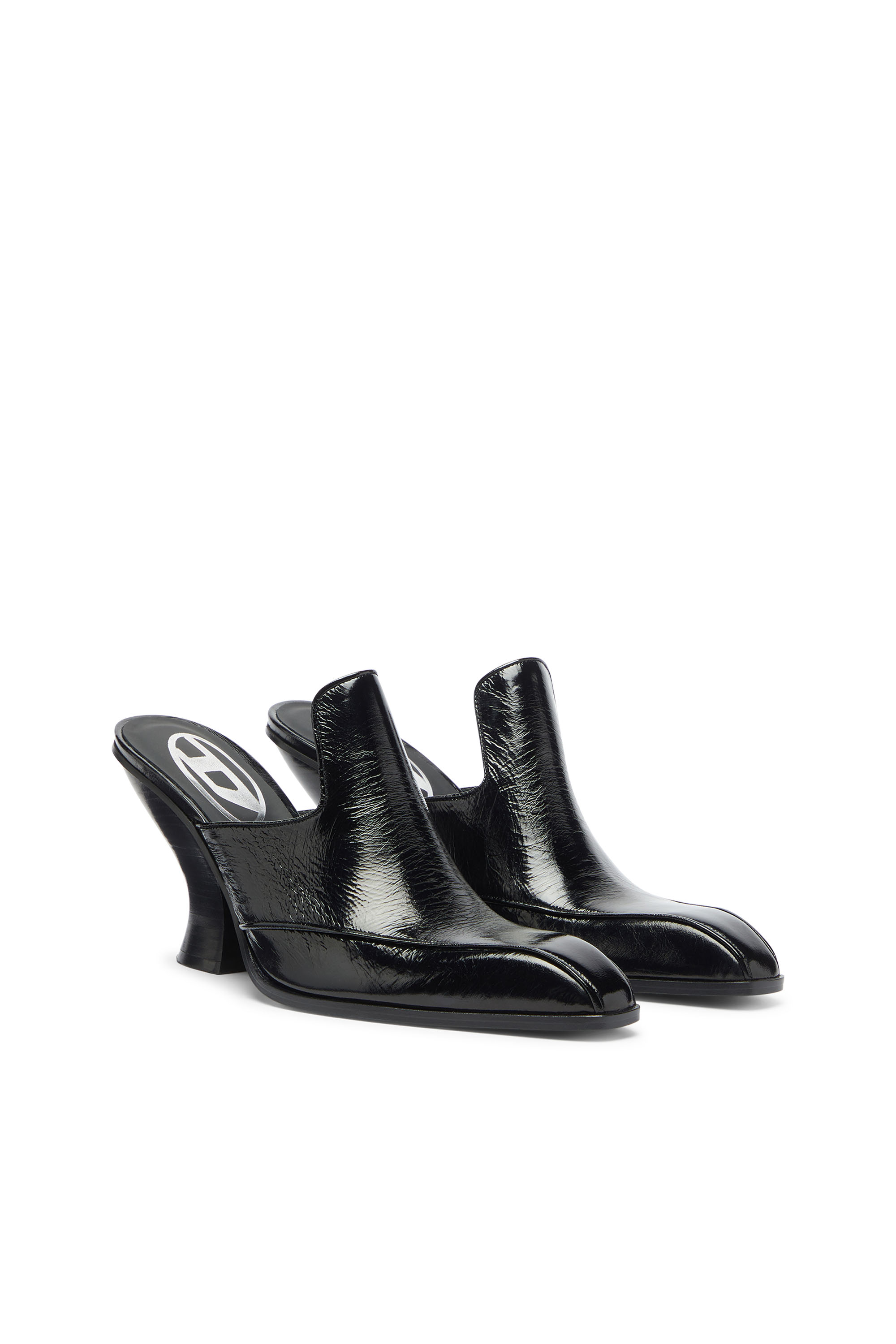 Diesel - D-LUFFY-75-MULE, Damen D-Luffy - Mules im Lackleder im Western-Stil in Schwarz - 2