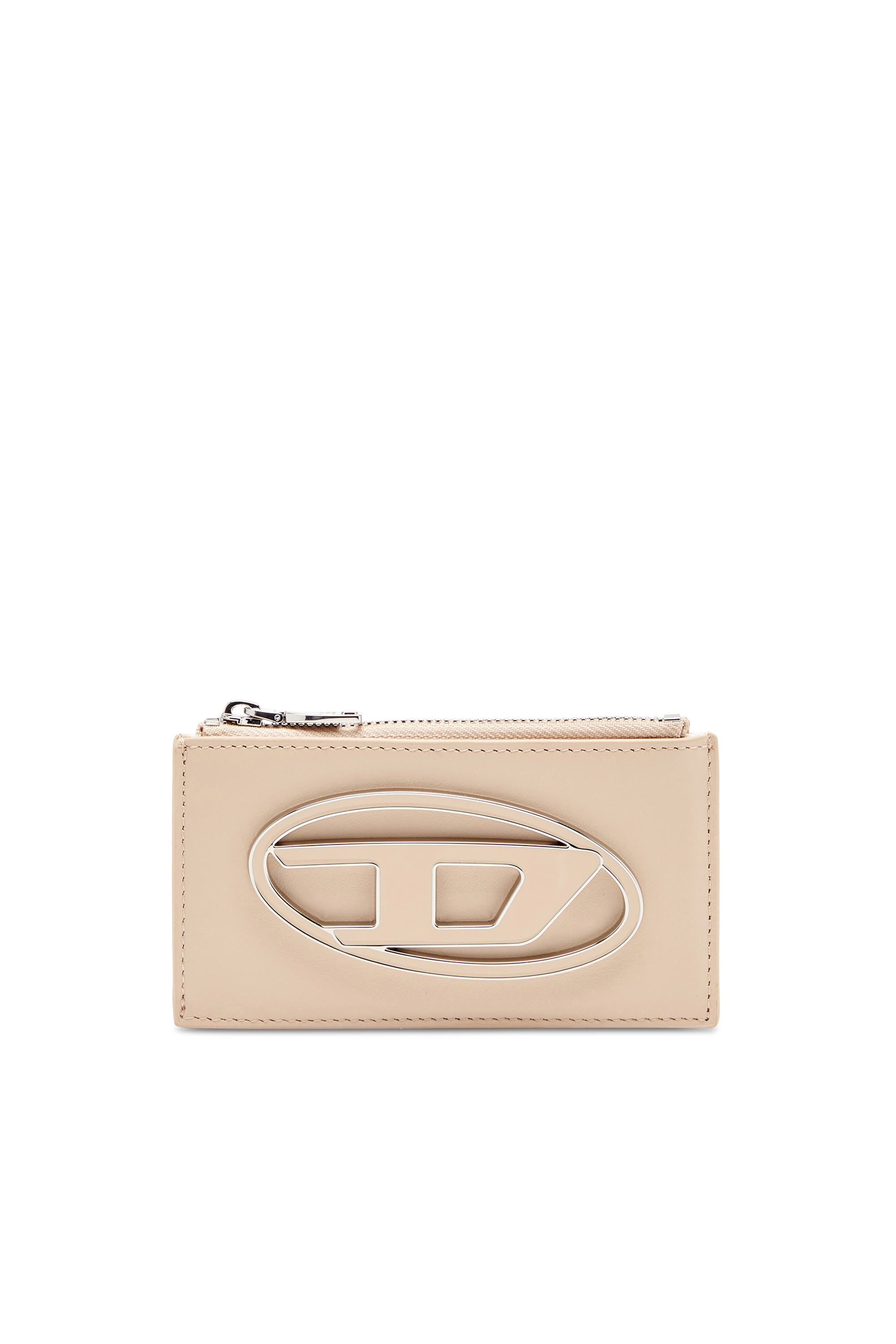 Diesel - 1DR CARD HOLDER III, Damen Flaches Kartenetui aus Nappaleder in Beige - 1