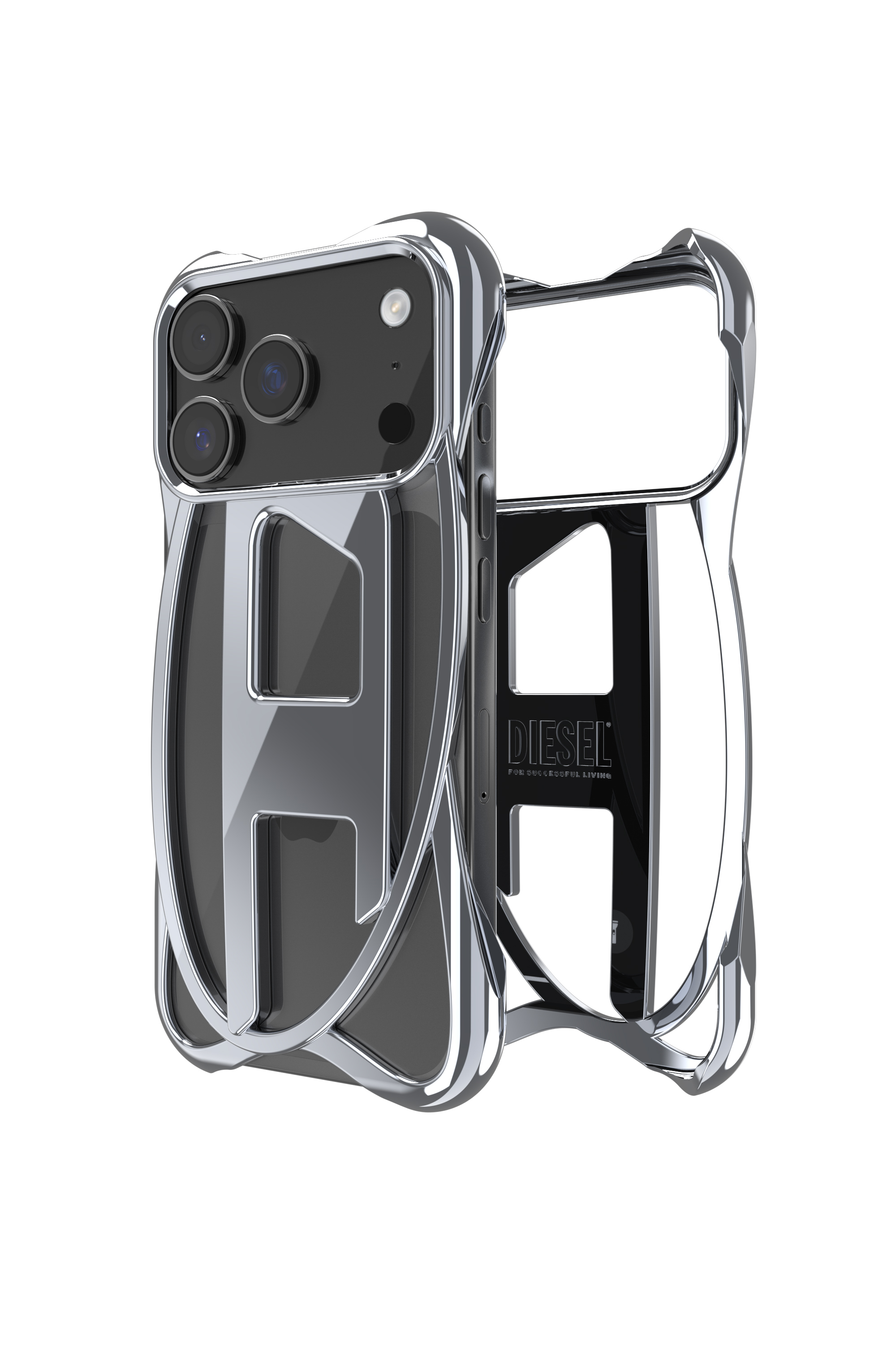 Diesel - 60445  D FRAME CASE, Unisex Caged D Glänzende Hülle für iPhone 17 Pro in Dunkelgrau - 1