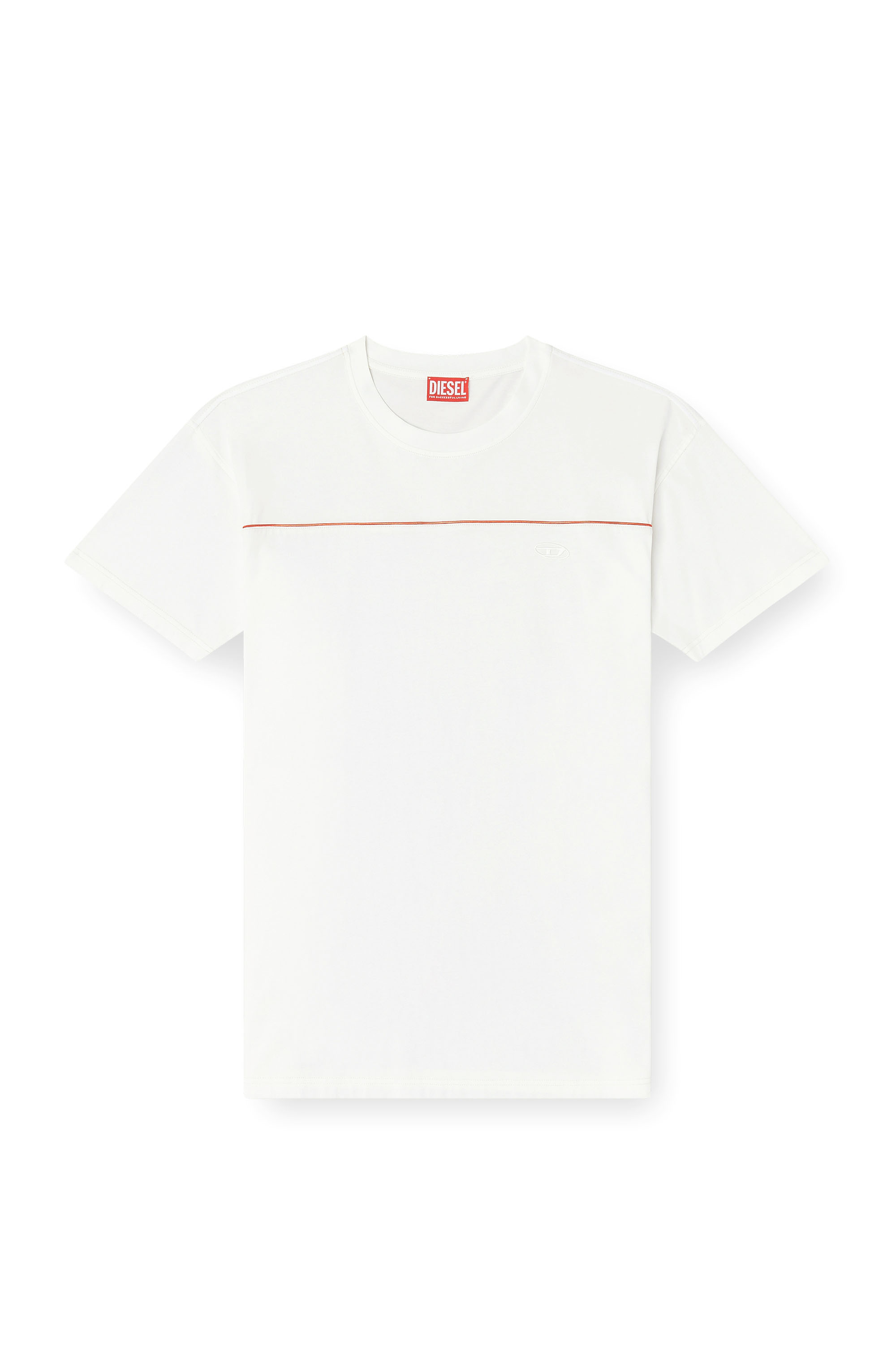 Diesel - T-NORM-PIPING, Herren T-Shirt mit kontrastierenden Paspeln in Wei&szlig; - 2