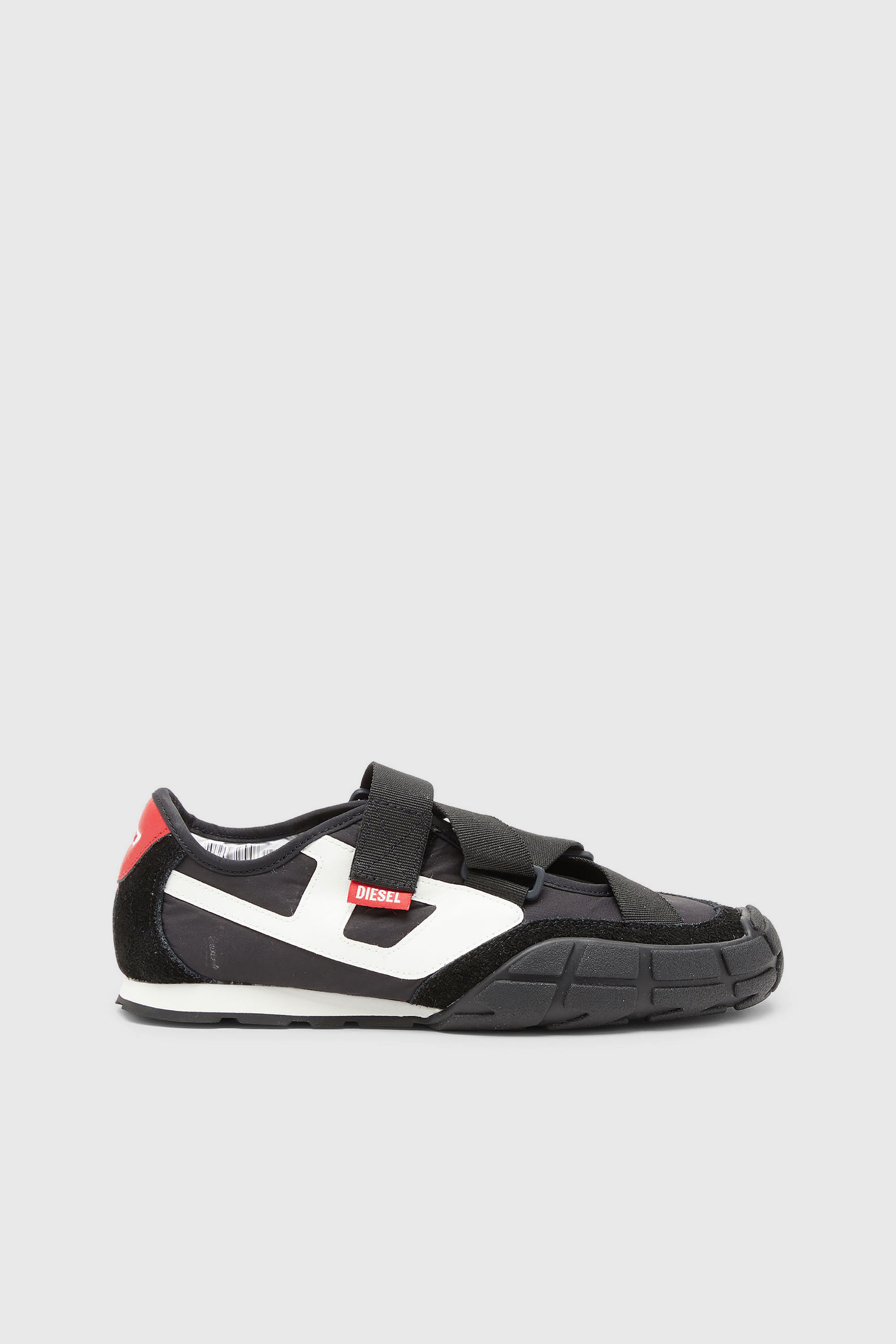 Diesel - S-PAGODHA SLIP-ON W, Damen S-Pagodha-Schn&uuml;rsenkel-Freie Sneakers aus Ripstop mit Riemen in Schwarz/Wei&szlig; - 1